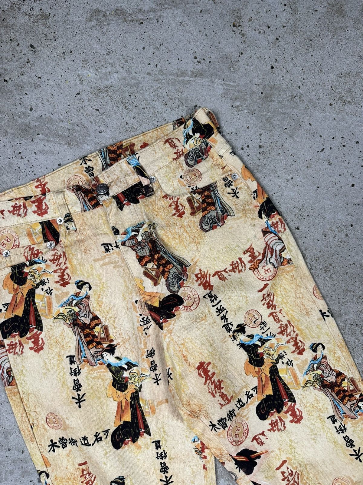 Japanese Brand Vintage 90s Japanese Print Japan Flare Boot Cut Pants Size US 28 / EU 44 - 8 Thumbnail