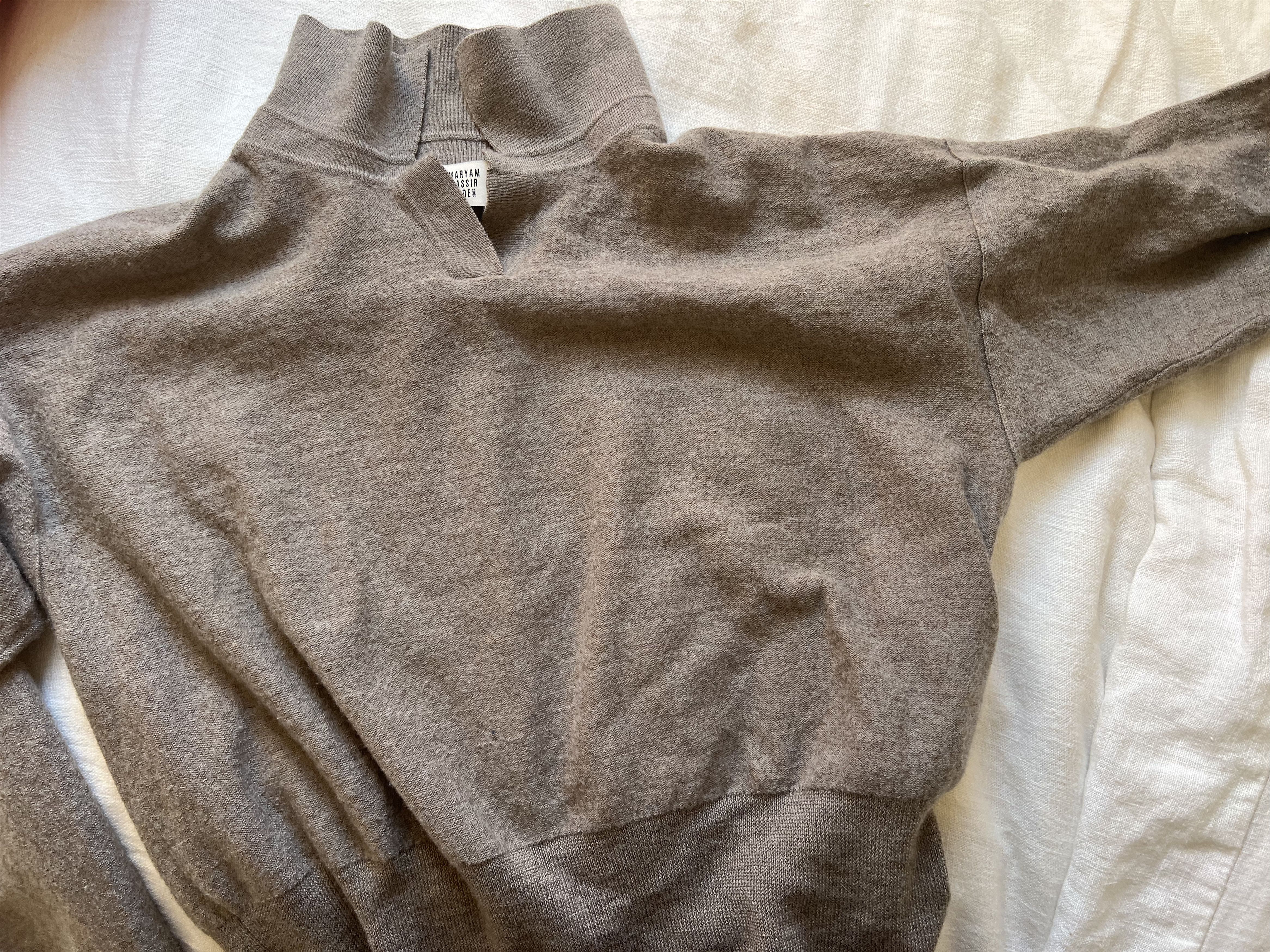 Maryam Nassir Zadeh Beige M Maryam Nassir Zadeh Getty Merino Wool Sweater Polo Size M / US 6-8 / IT 42-44 - 7 Thumbnail