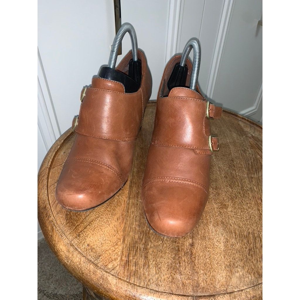 Clarks Clarks Women's Brown Ankle Booties Size 9.5M Double Buckle Size US 9.5 / IT 39.5 - 2 Thumbnail