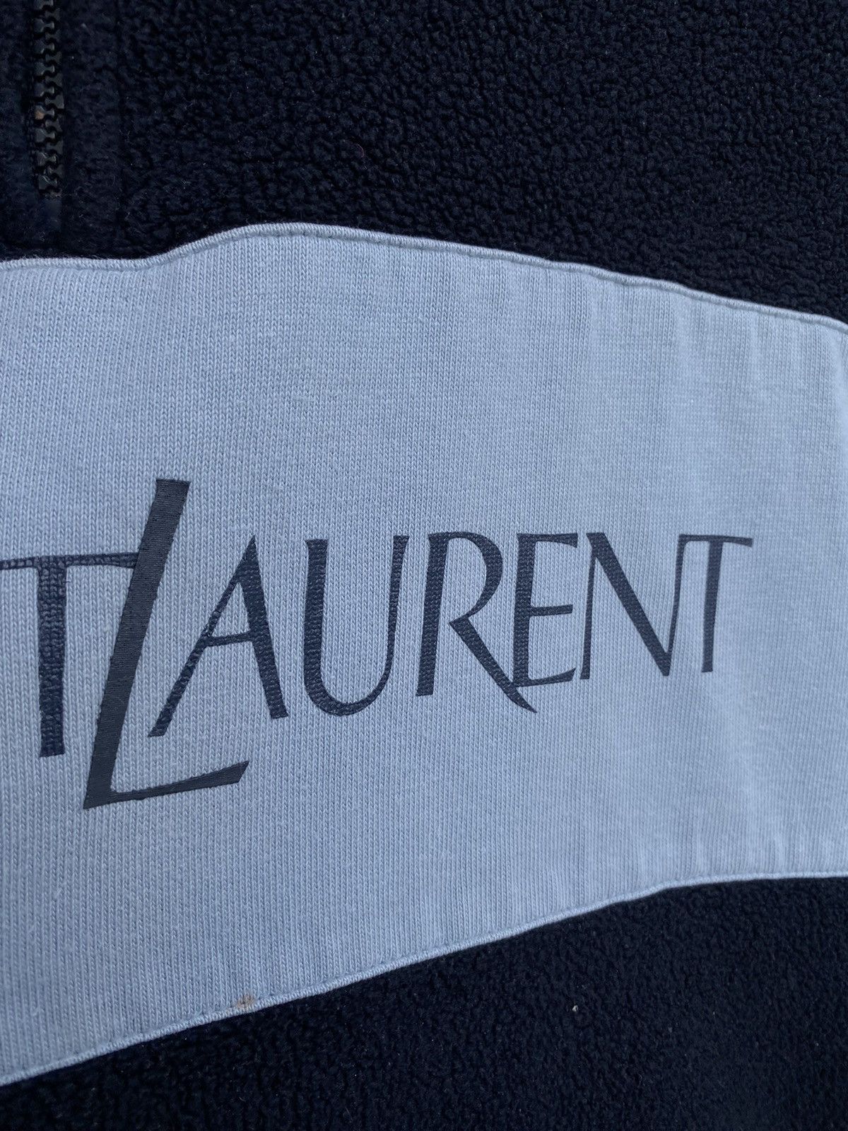 Yves Saint Laurent Fleece Big Logo YSL Sweatshirt 1/4 Zip YSL Sweater Size US XL / EU 56 / 4 - 9 Thumbnail