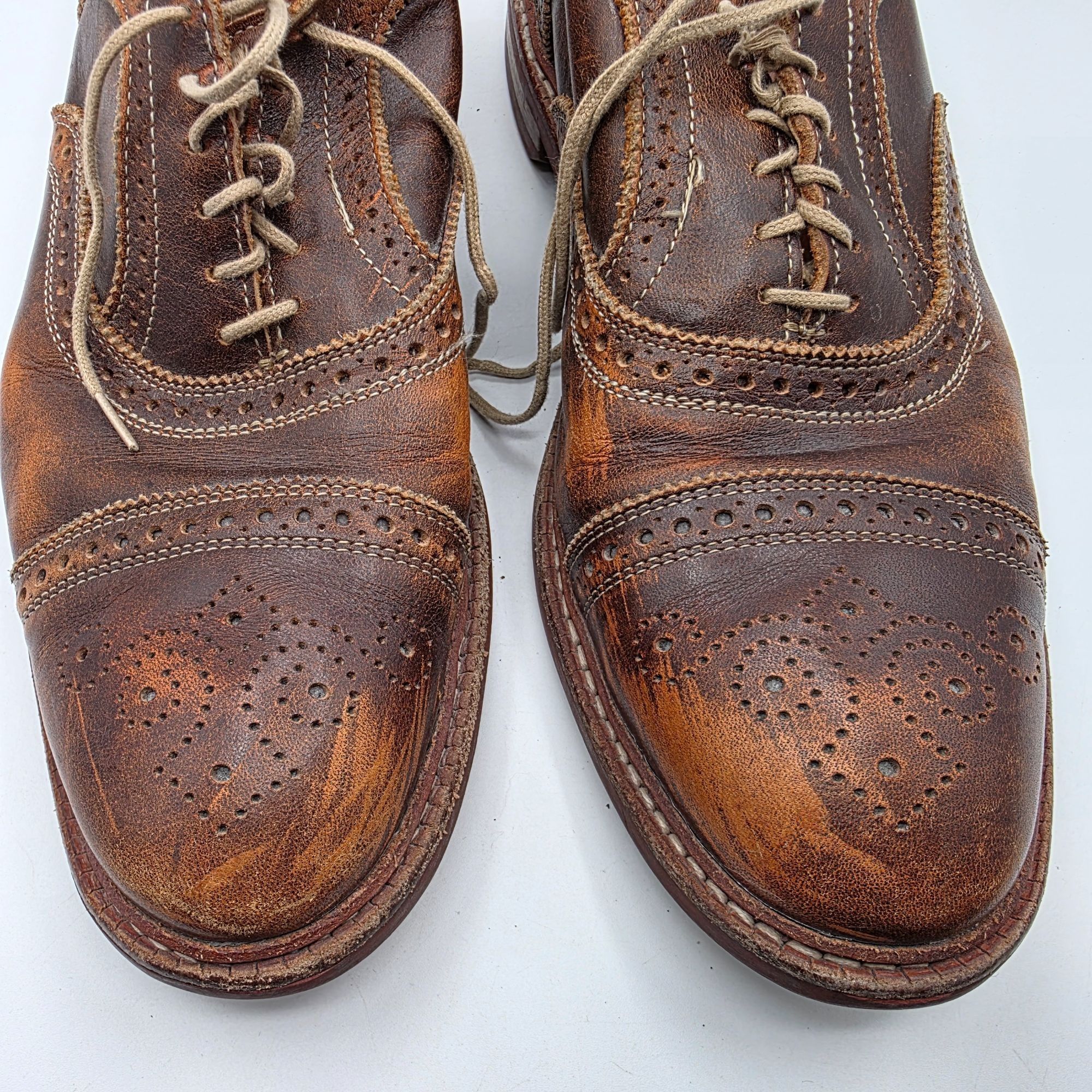 Allen Edmonds Allen Edmonds Strandmok Mens 11.5 Brown Cap Toe Oxford Dress Size US 11.5 / EU 44-45 - 9 Thumbnail