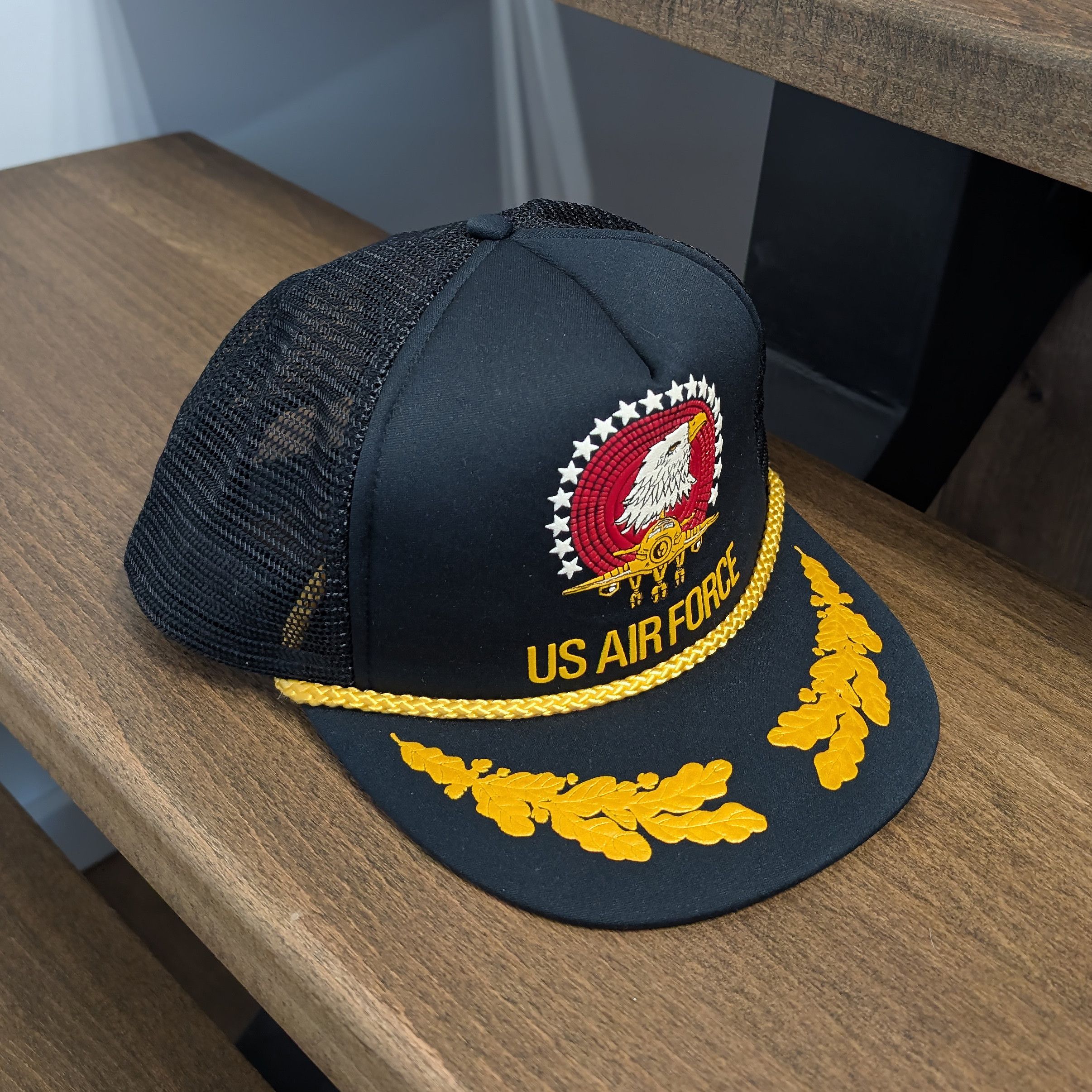 Vintage Vintage US Air Force Trucker Hat Lifeline Eagle Patch Sz XL Size ONE SIZE - 7 Thumbnail