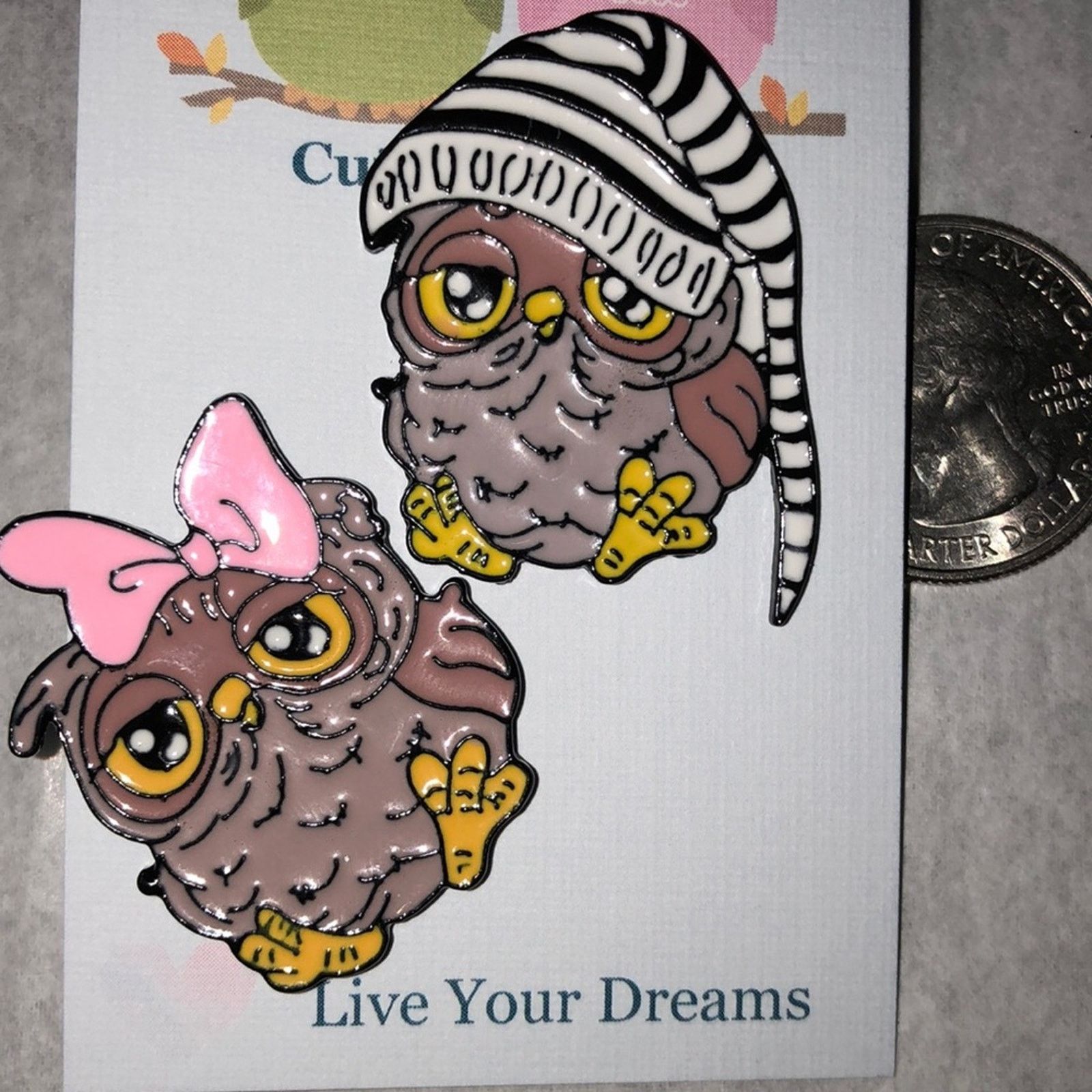 Other 2 Piece Owl 🦉 Set Pin Brooch Size ONE SIZE - 1 Thumbnail