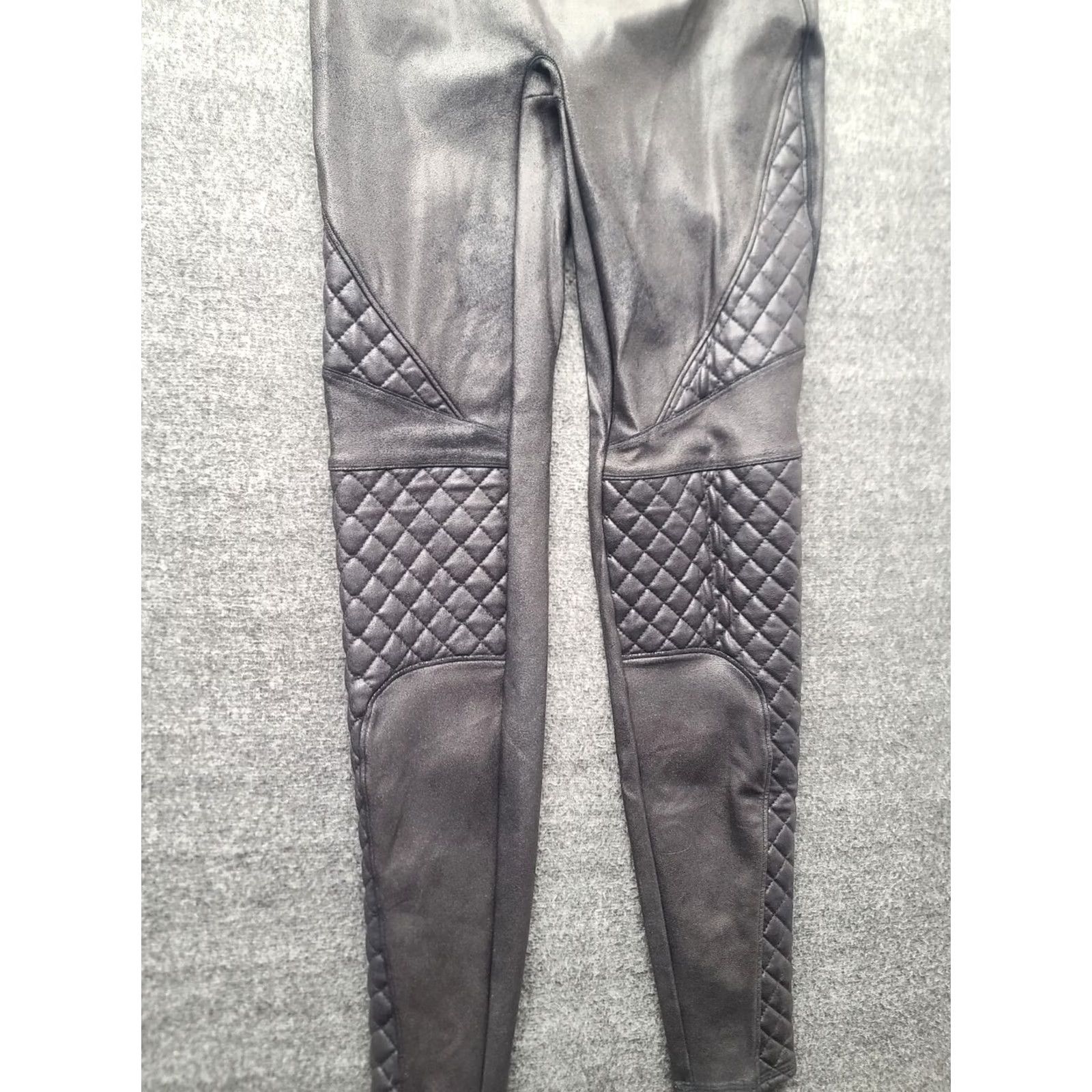 Spanx Spanx Moto Leggings Womens S Black Faux Leather Ankle High Rise Shaping Slimming Stretch Inseam 27in Size 28" / US 6 / IT 42 - 7 Thumbnail