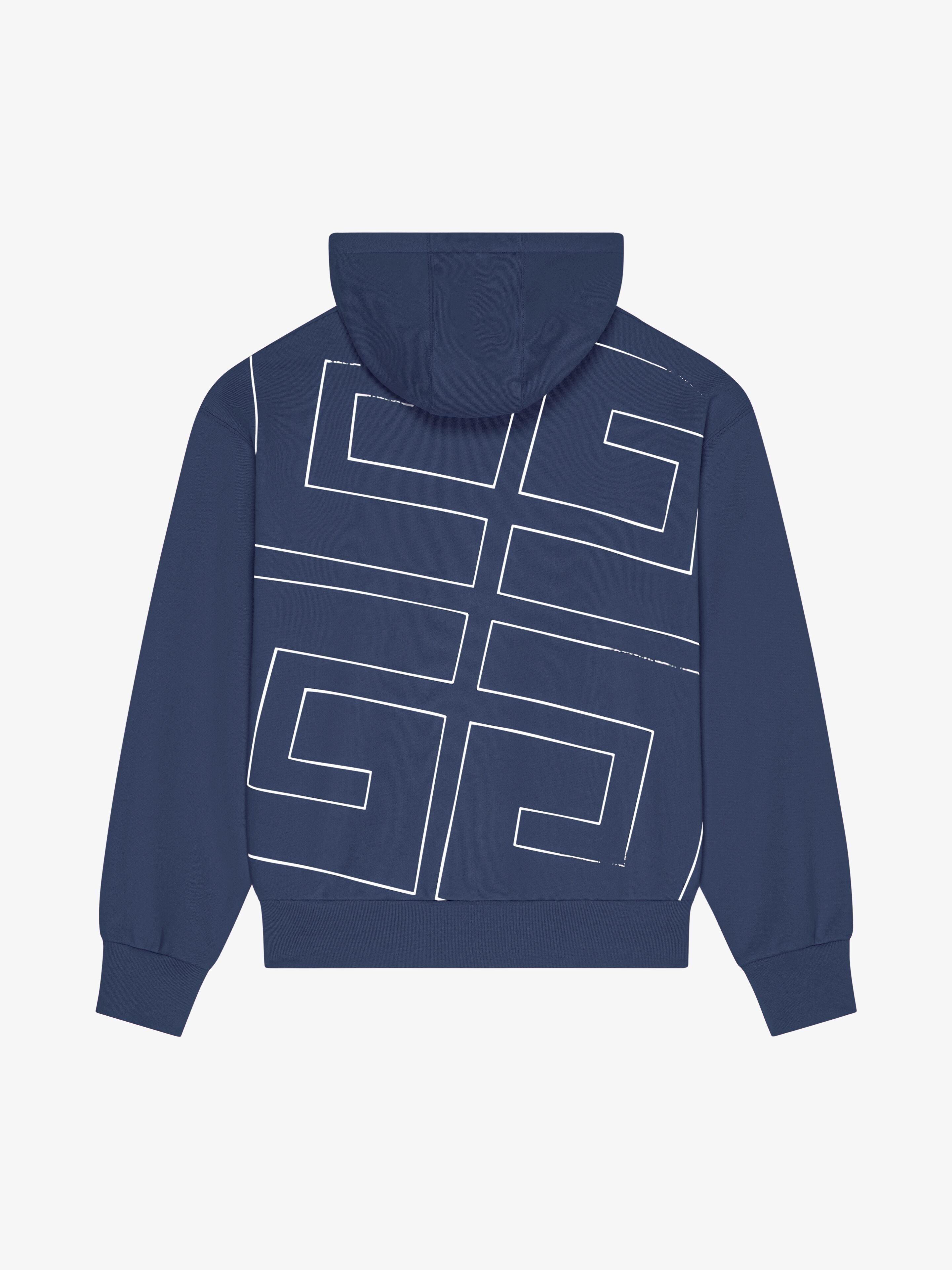 o1w1db10325 Boxy Fit Hoodie in Navy Blue