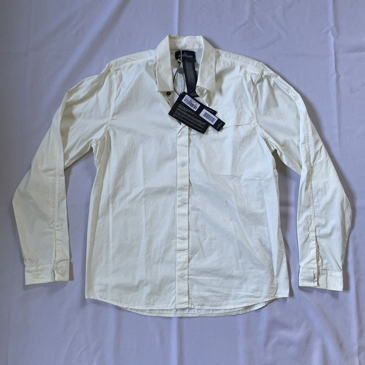 image of Stone Island Shadow Project Classic Shirt Nyco in Off White, Men's (Size Large)