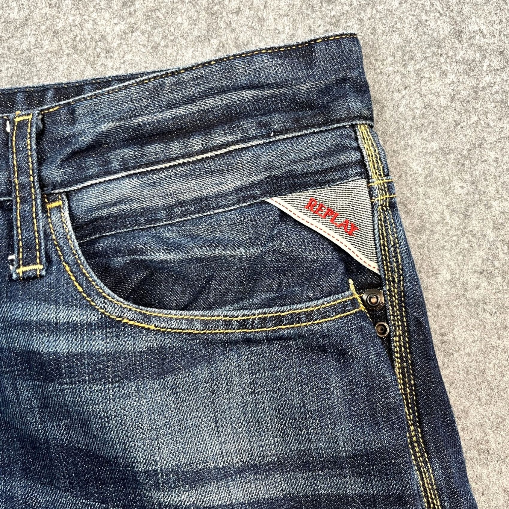 Replay Replay Jeans Regular Straight 31 34 Dark Blue 100% Cotton Mens Size US 31 - 7 Thumbnail