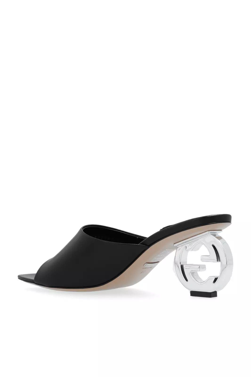 Gucci GUCCI Interlocking G Black Leather 80mm Mules New Size US 7.5 / IT 37.5 - 2 Thumbnail