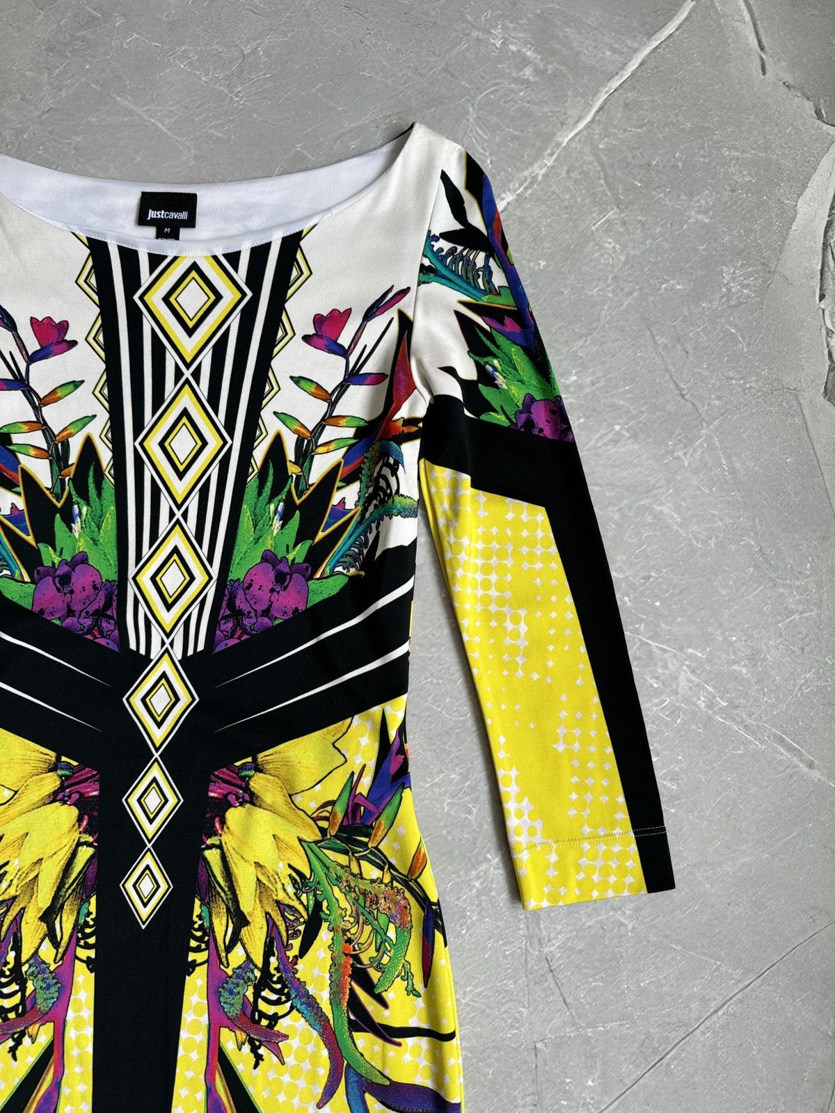 Just Cavalli Just Cavalli Multicolor Slim Dress Floral Geometric Pattern Size M / US 6-8 / IT 42-44 - 6 Thumbnail