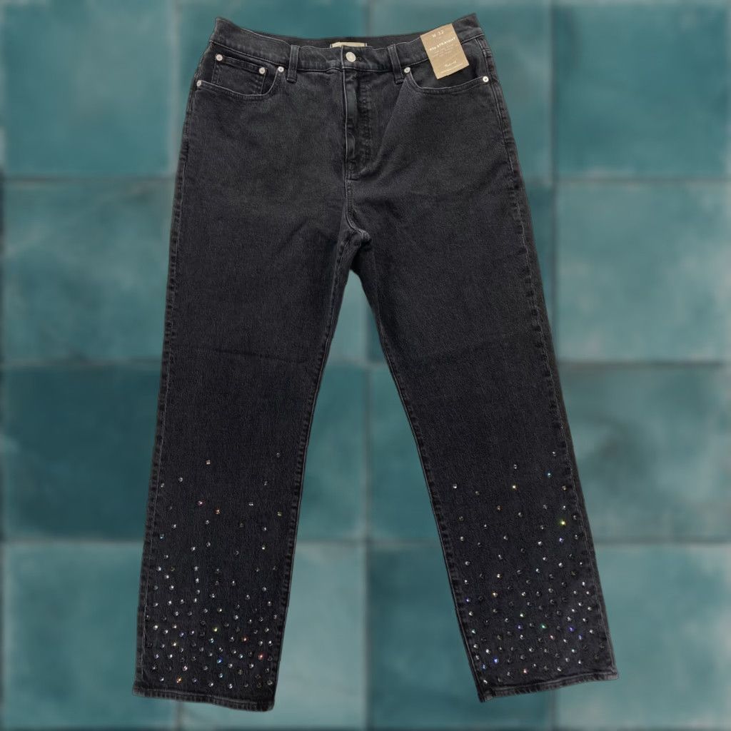 Madewell Madewell 90s Straight Jeans Women's 32 Black Denim High Rise Stretch Studded Y2K Jeans Size 24" / US 00 / IT 34 - 1 Thumbnail
