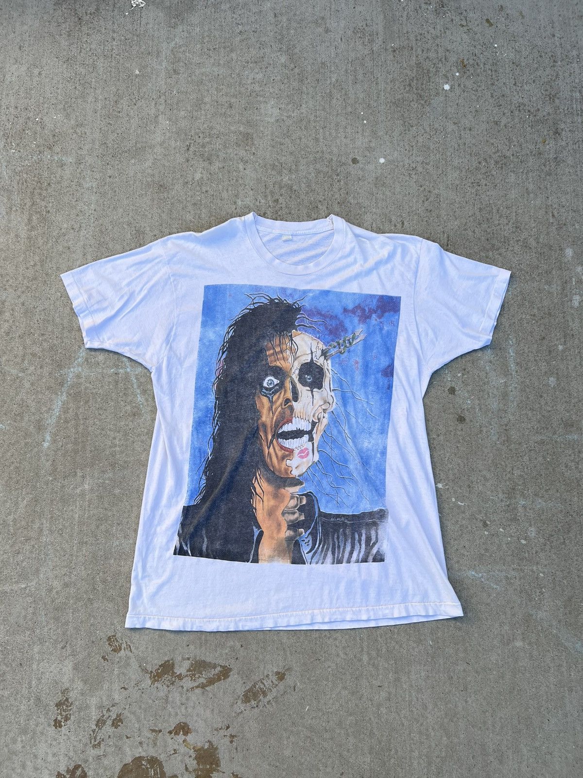 90s Alice Cooper Big Face Skeleton Licensed Tee