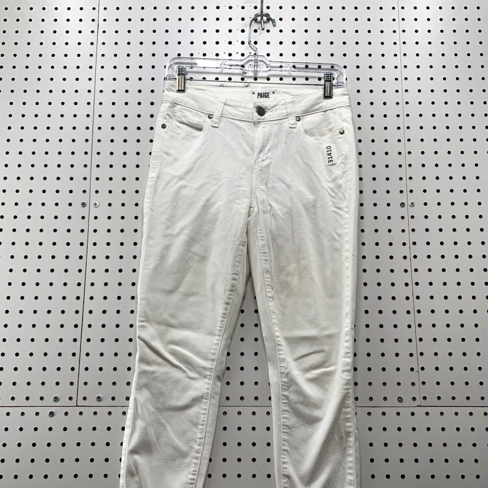 Paige Paige Verdugo Crop White Pants Womens Size 26 Waist 26x25 Casual Flat Front Cropped Pᵉᶦgᵉ Size 26" / US 2 / IT 38 - 2 Thumbnail