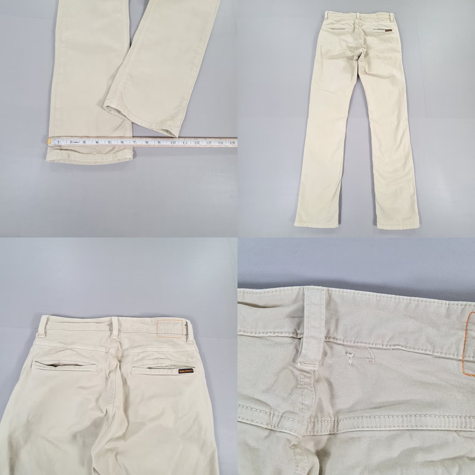 Nudie Jeans Nudie Jeans Mens Chino Trousers Beige W31 L32 Slim Adam Stretch Pants Size US 31 - 8 Thumbnail
