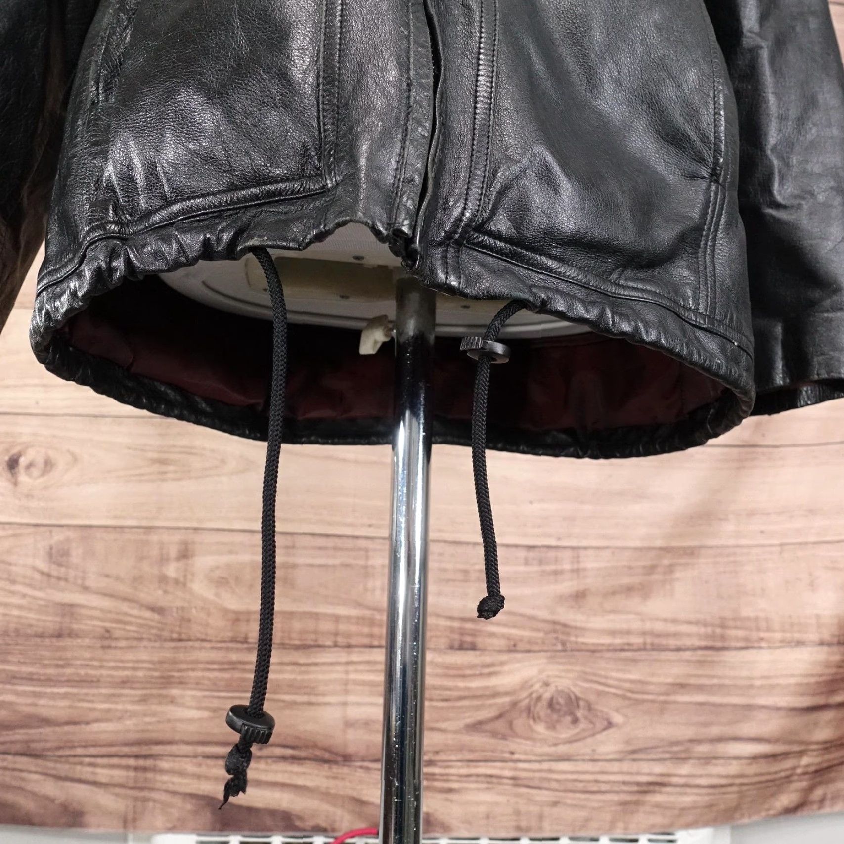 Vintage Wilsons Leather Jacket Mens Large Black Hooded Thinsulate 3M Zip Parka Size US L / EU 52-54 / 3 - 6 Thumbnail