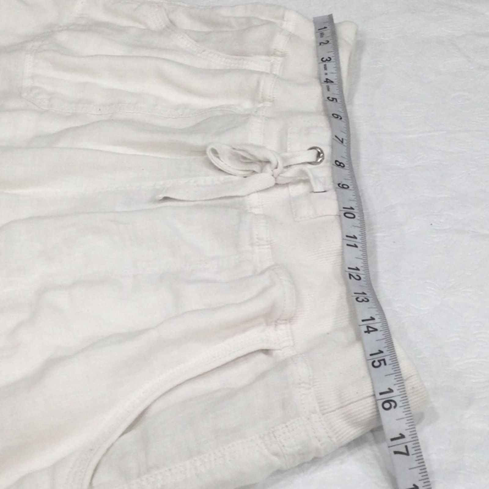 Calvin Klein CK Calvin Klein White Linen Side/Back Pockets Shorts L Size 32" / US 10 / IT 46 - 13 Thumbnail