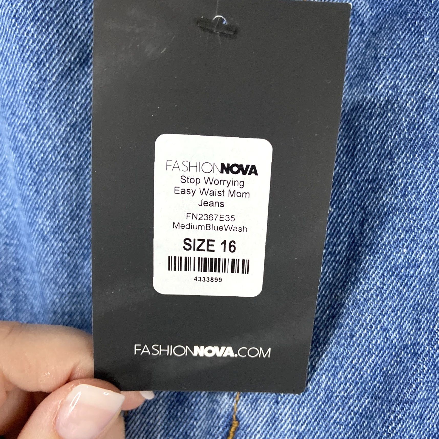 Fashion Nova VINTAGE Fashion Nova Mom Jeans Women's 16 Blue Easy Waist Casual Denim Size 38" / US 16 / IT 52 - 6 Thumbnail