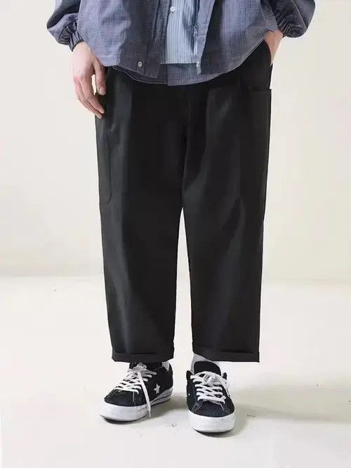 21SS Indigo Union Japan Black Minimalist Worker Pants