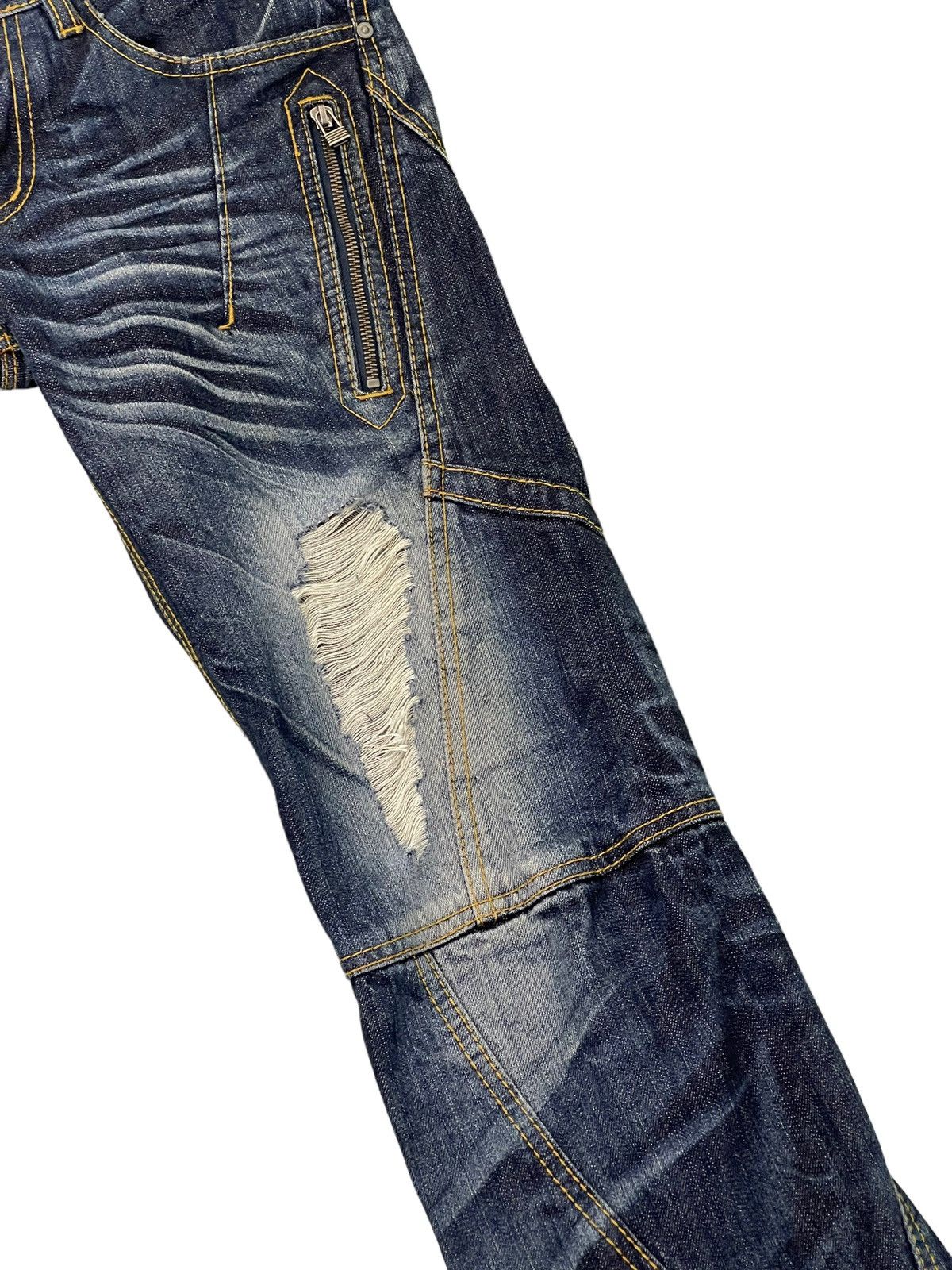 Japanese Brand Slim Jeans Hagi Denim Hideaways Faded Distress Low Rise 6🟦4 Size US 31 - 7 Thumbnail