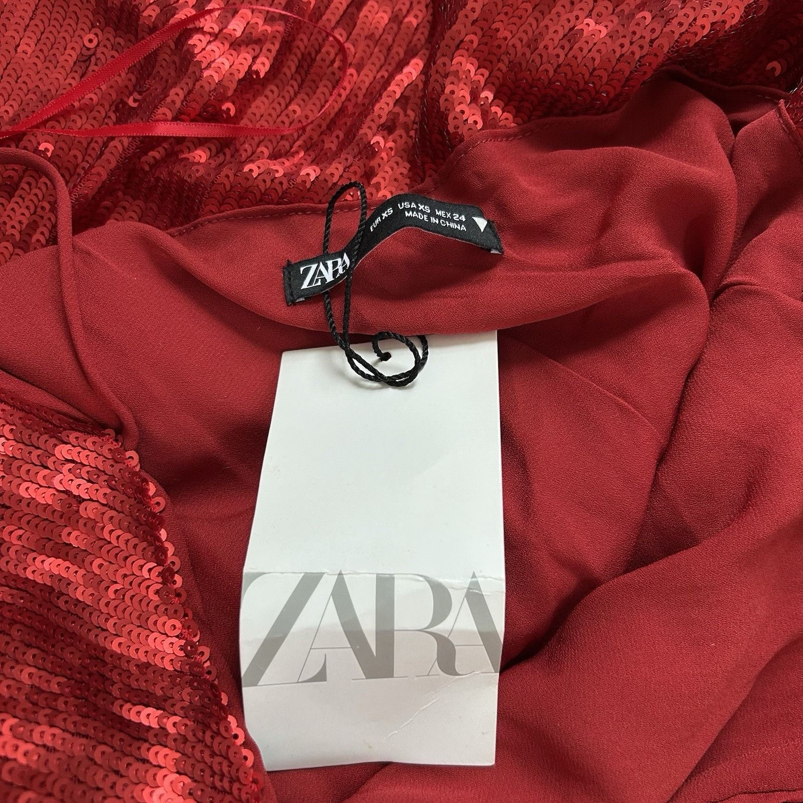 Zara Zara Womens Maroon Red Sequins Sequin Sleeveless Mini Party Size XS / US 0-2 / IT 36-38 - 15 Thumbnail