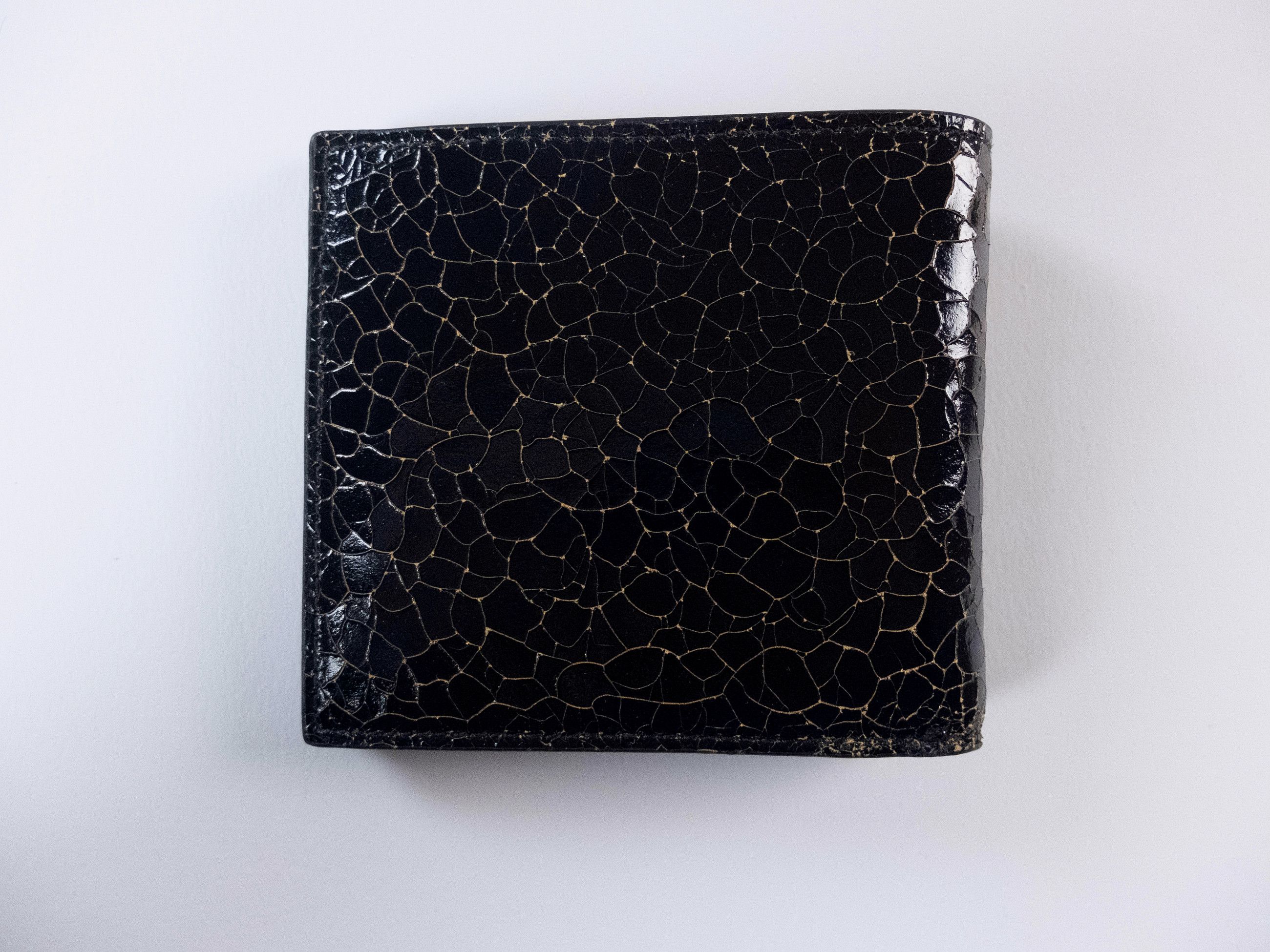 Alexander McQueen ALEXANDER MCQUEEN black cracked effect leather bifold wallet Size ONE SIZE - 3 Thumbnail