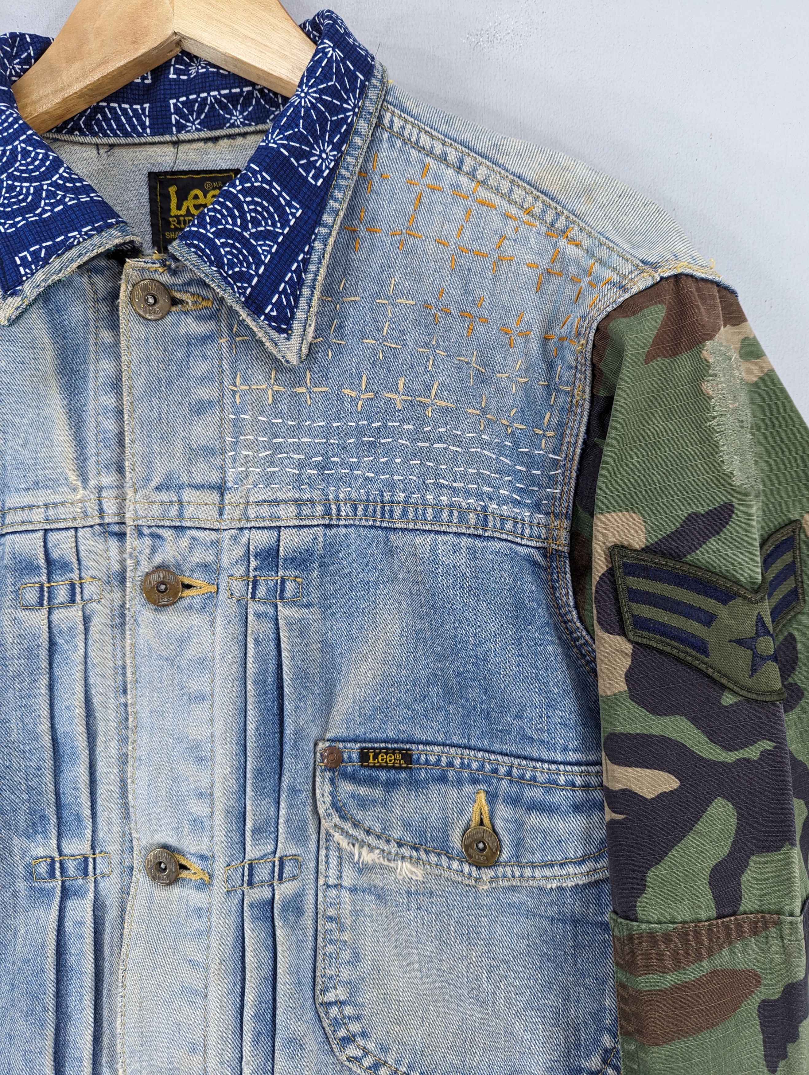 Lee 🔥1 Of 1 Custom Lee X Army Sleeve Denim Jacket Distressed Size US M / EU 48-50 / 2 - 8 Thumbnail