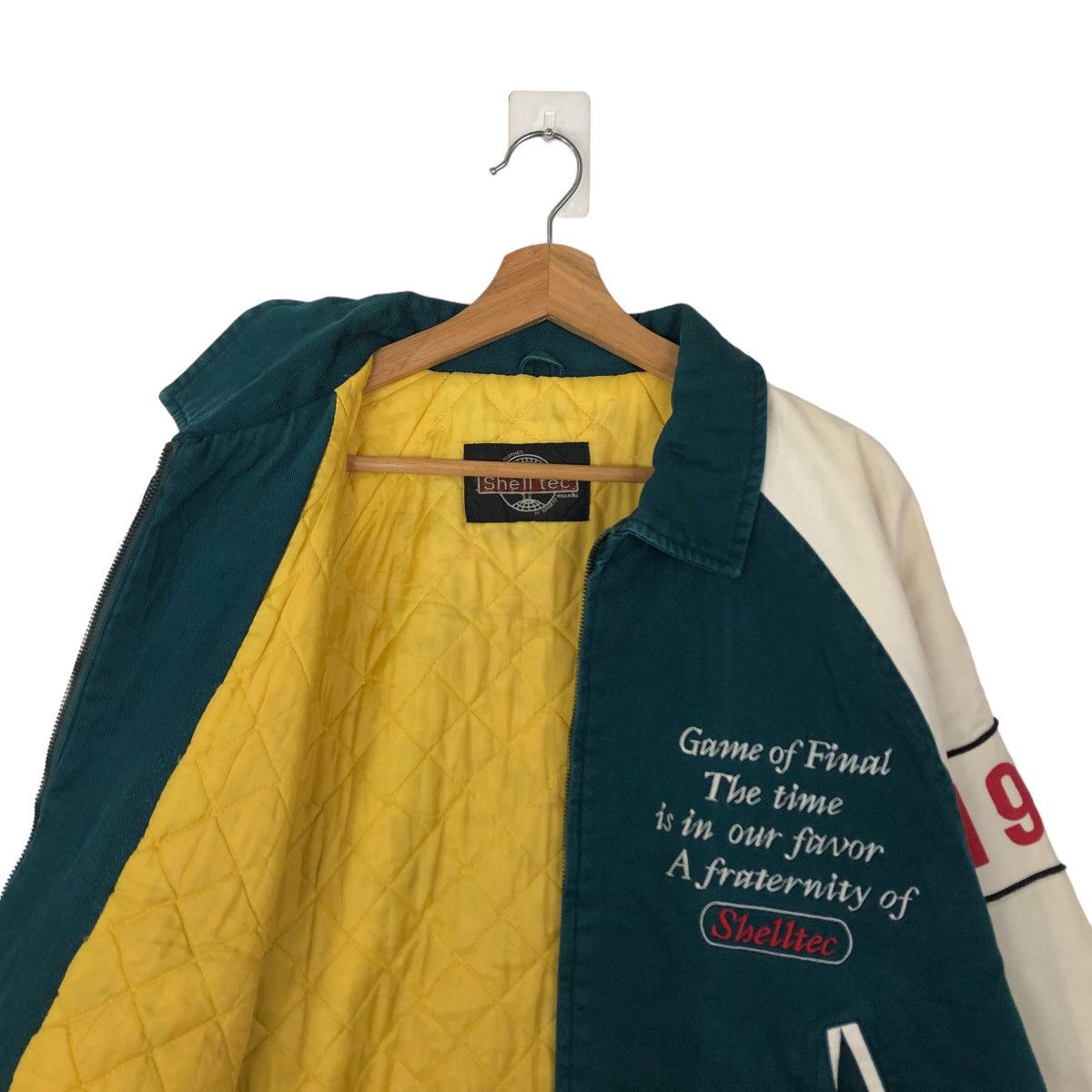Japanese Brand VINTAGE VARSITY JACKET SHELL TEC BIG LOGO SPELL OUT Size US M / EU 48-50 / 2 - 9 Thumbnail