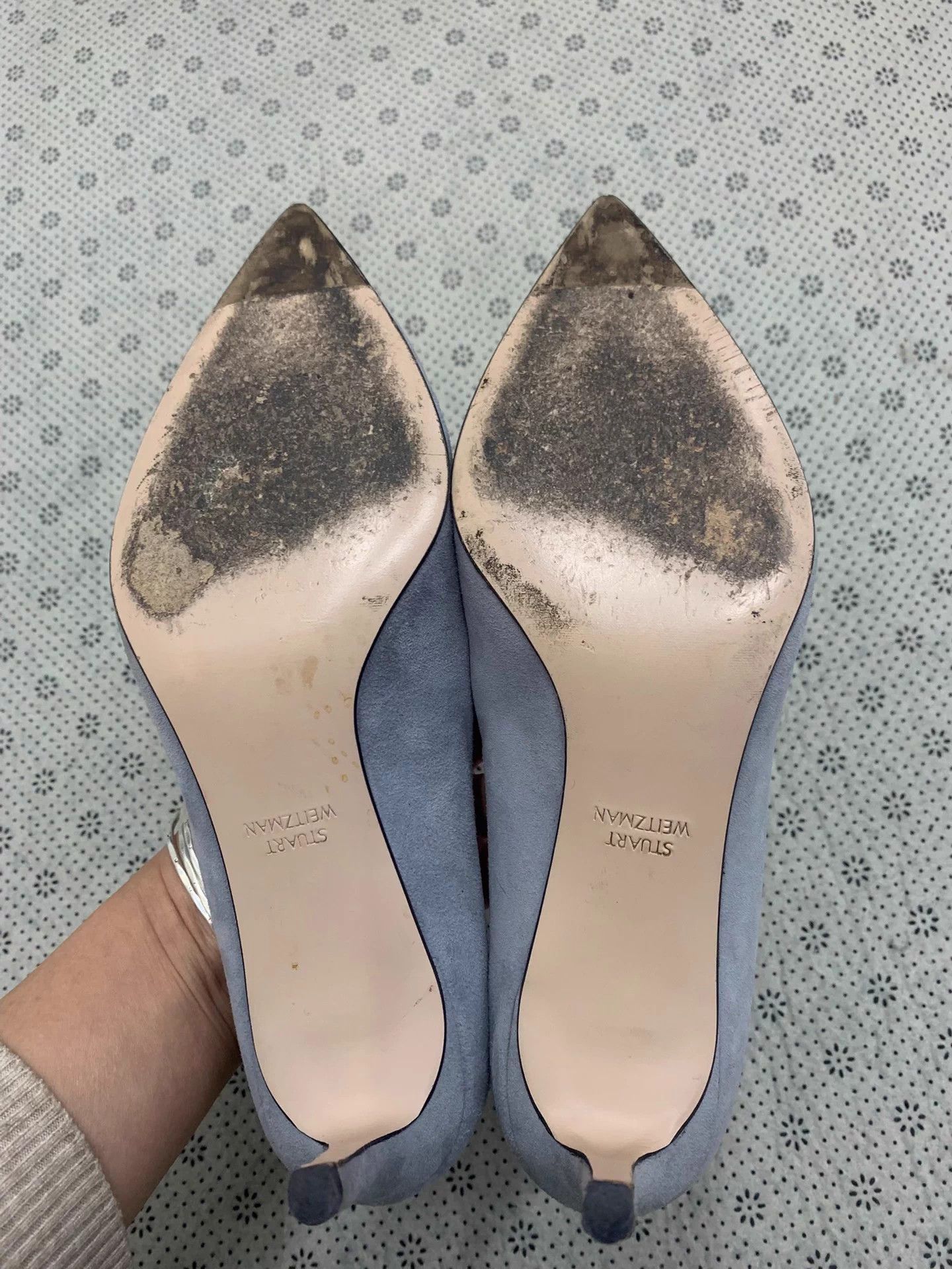Stuart Weitzman STUART WEITZMAN Blue-Purple Suede Heels 36 Size US 5.5 / IT 35.5 - 4 Thumbnail