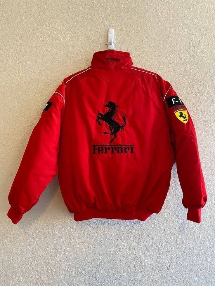 Ferrari Vintage Red Ferrari Racing- Jacket Motorsport Style Jacket Size US L / EU 52-54 / 3 - 2 Thumbnail