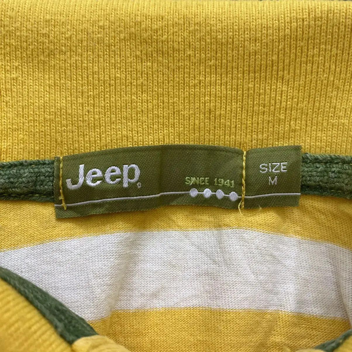 Jeep Vintage JEEP Golf Tennis Striped Yellow Polo Tee Shirt Size US M / EU 48-50 / 2 - 3 Thumbnail