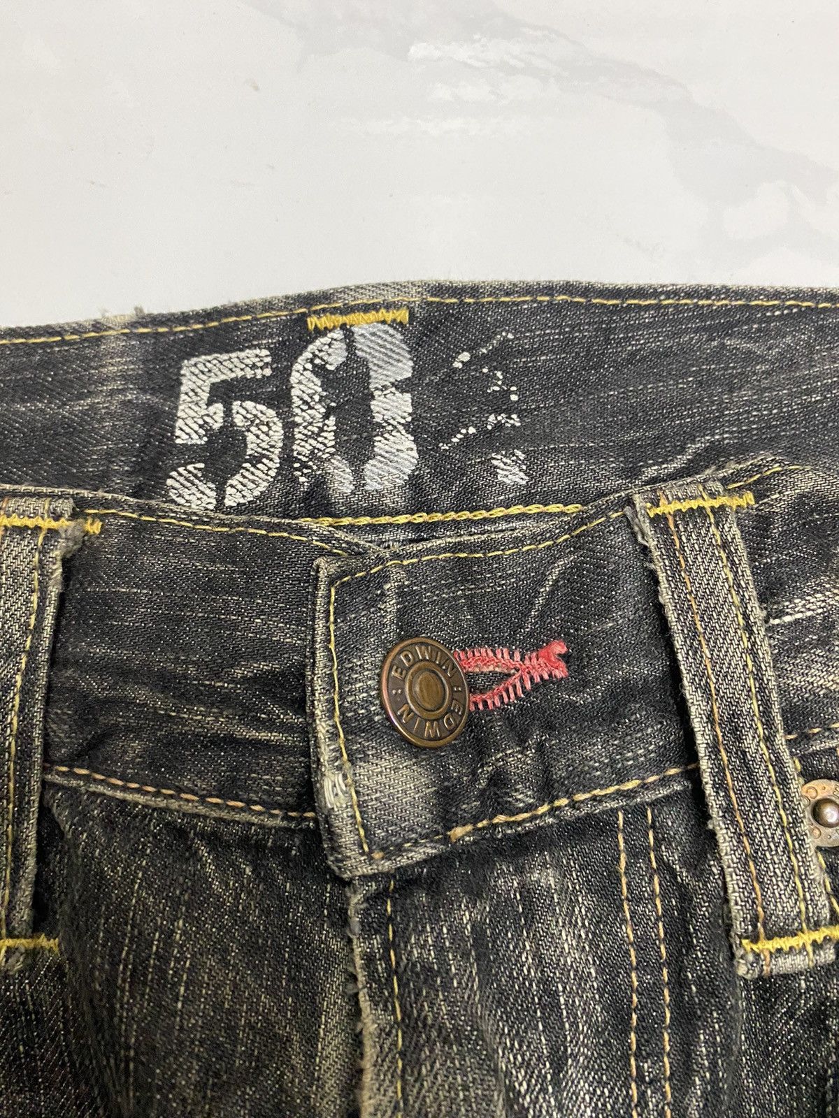 Japanese Brand RUSTY BAGGY EDWIN DISTRESSED DENIM UNDERCOVER STYLE DESIGN Size US 32 / EU 48 - 8 Thumbnail