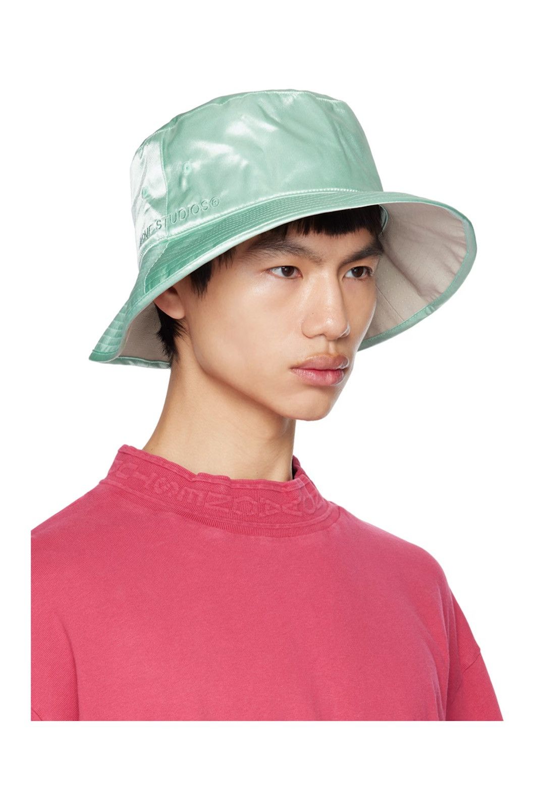 Acne Studios Acne studios Reversible Green & Gray Embroidered Bucket Hat Size ONE SIZE - 2 Thumbnail