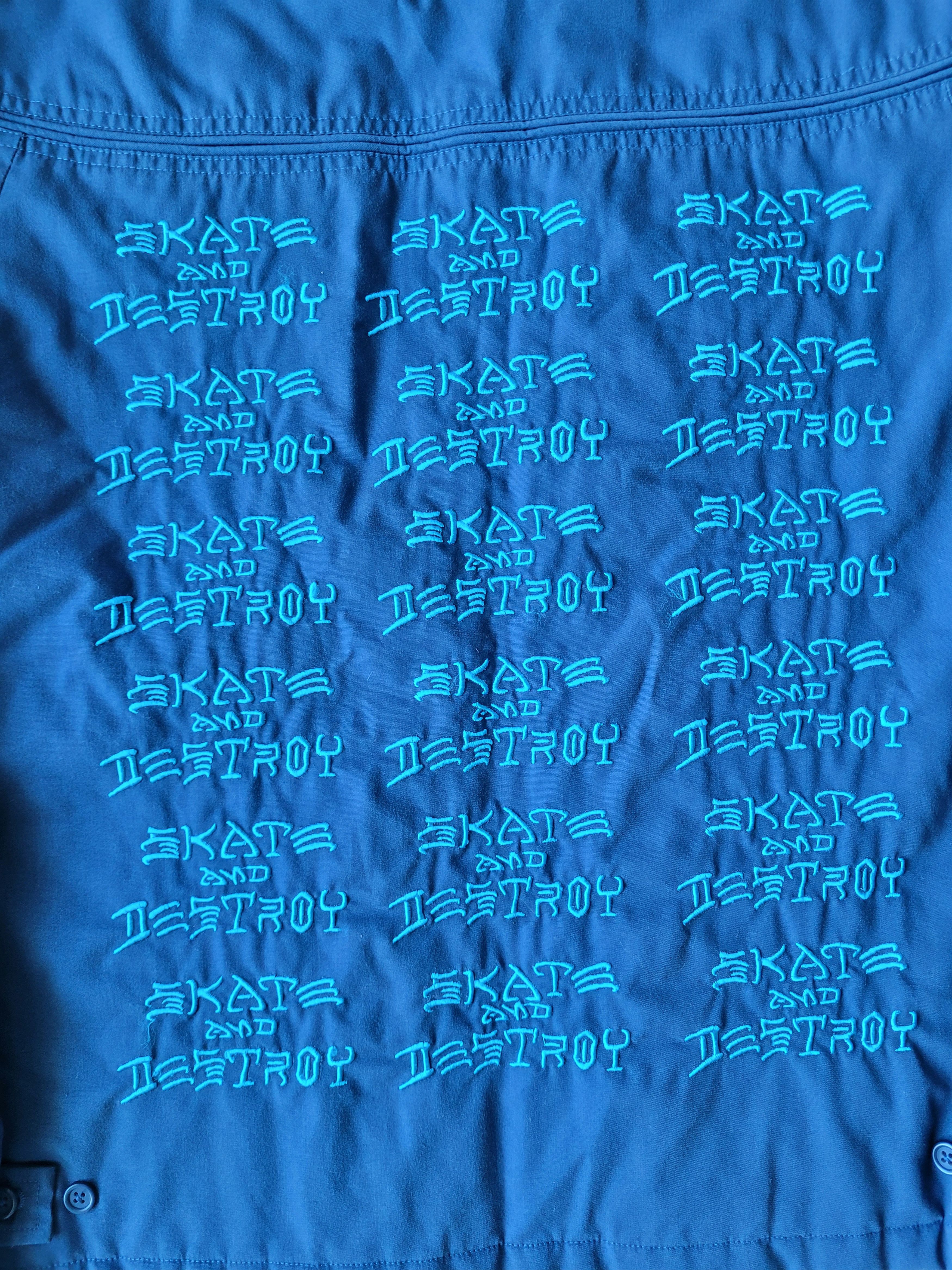 Supreme Supreme x Thrasher Skate And Destroy Blue Bomber Jacket (M) Size US M / EU 48-50 / 2 - 8 Thumbnail