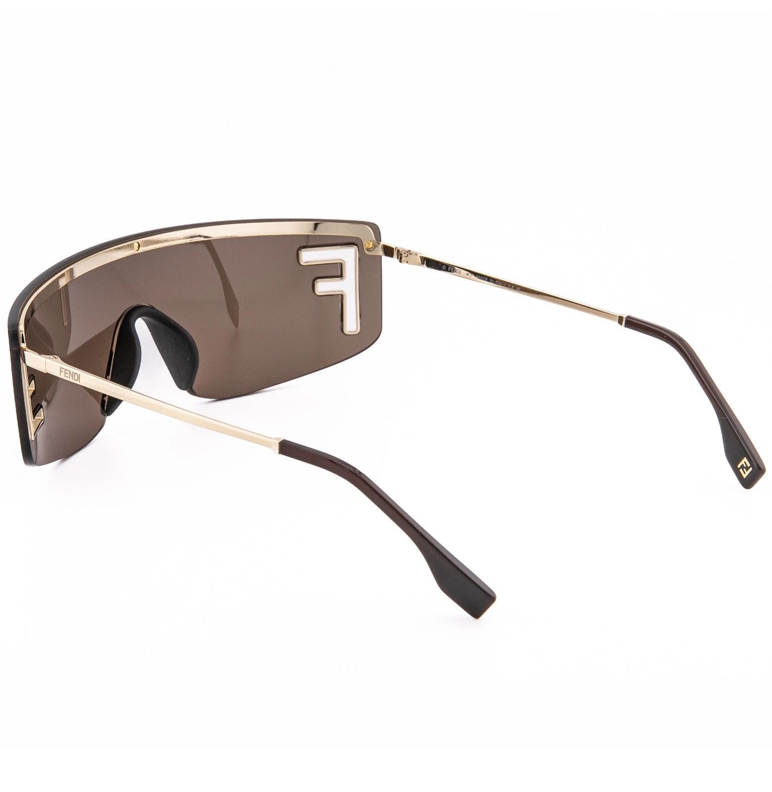 Fendi FENDI SPORT FE40168U Brown Gold Unisex Logo Wrap Mask 40168 Size ONE SIZE - 3 Thumbnail