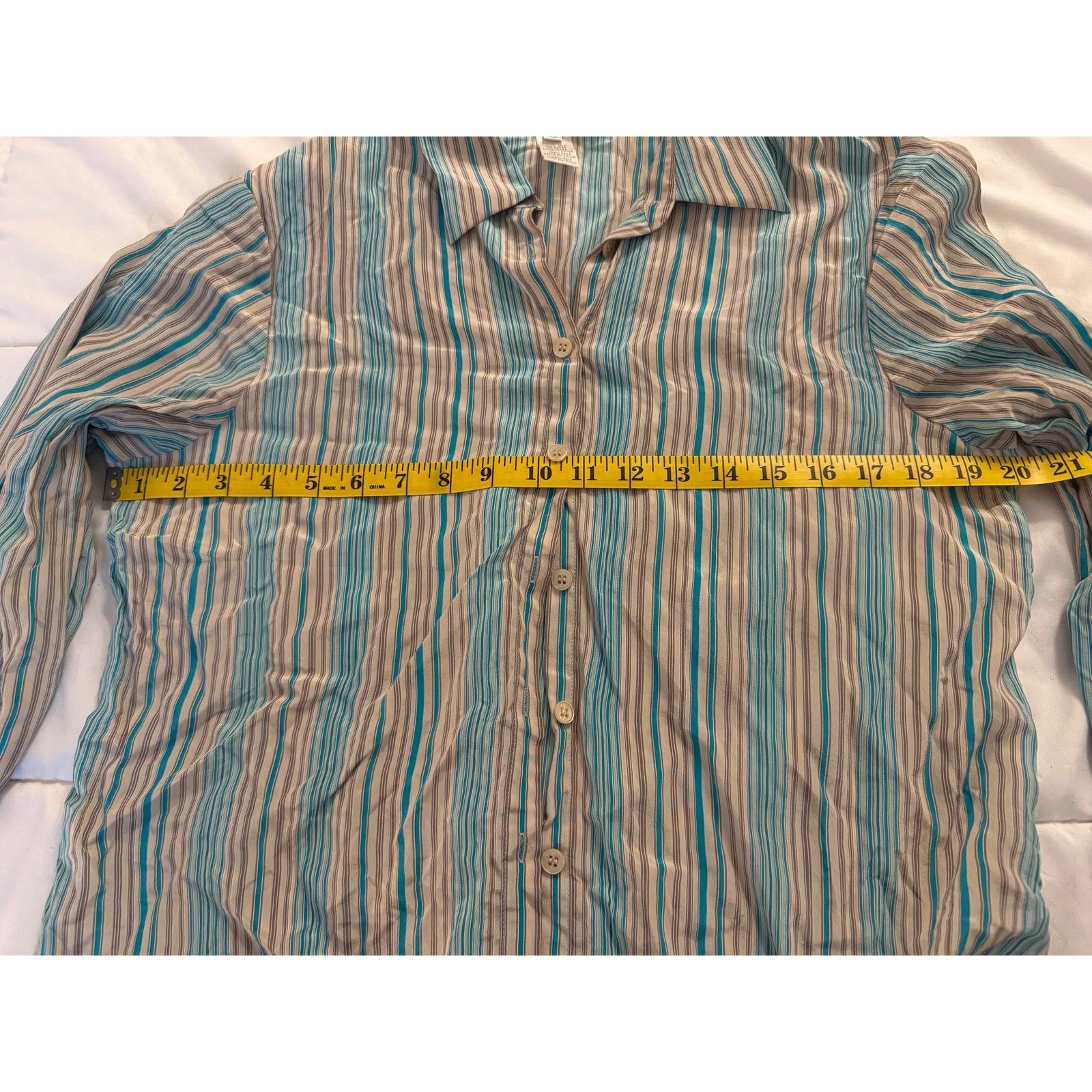 Jones New York Jones New York Striped Silk Button Down Blouse - Size 12 Size XL / US 12-14 / IT 48-50 - 5 Thumbnail