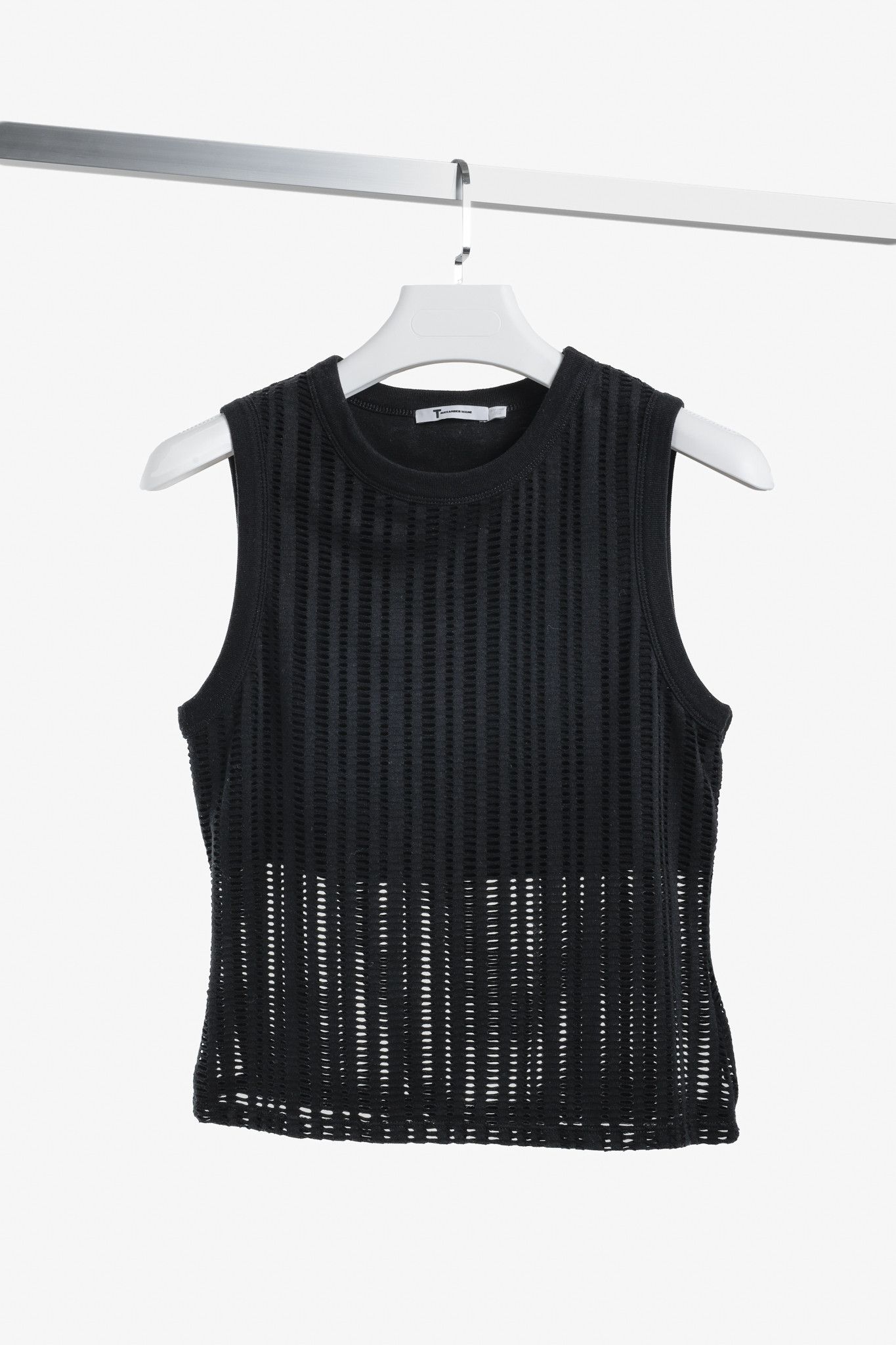T by Alexander Wang Alexander Wang Black Mesh Tank Top Size L / US 10 / IT 46 - 1 Thumbnail