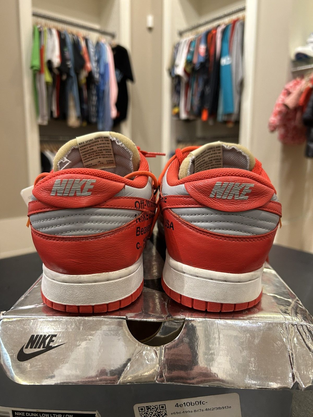 Nike Nike Dunk Low ‘Off-White University Red’ Size US 11 / EU 44 - 3 Thumbnail