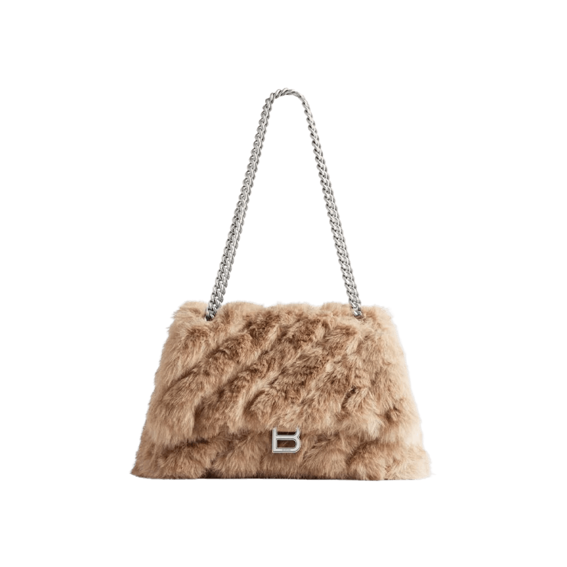 Balenciaga o1tr1nto0725 Size: OS / Crush Medium Chain Bag Fur in Brown Size ONE SIZE - 1 Thumbnail