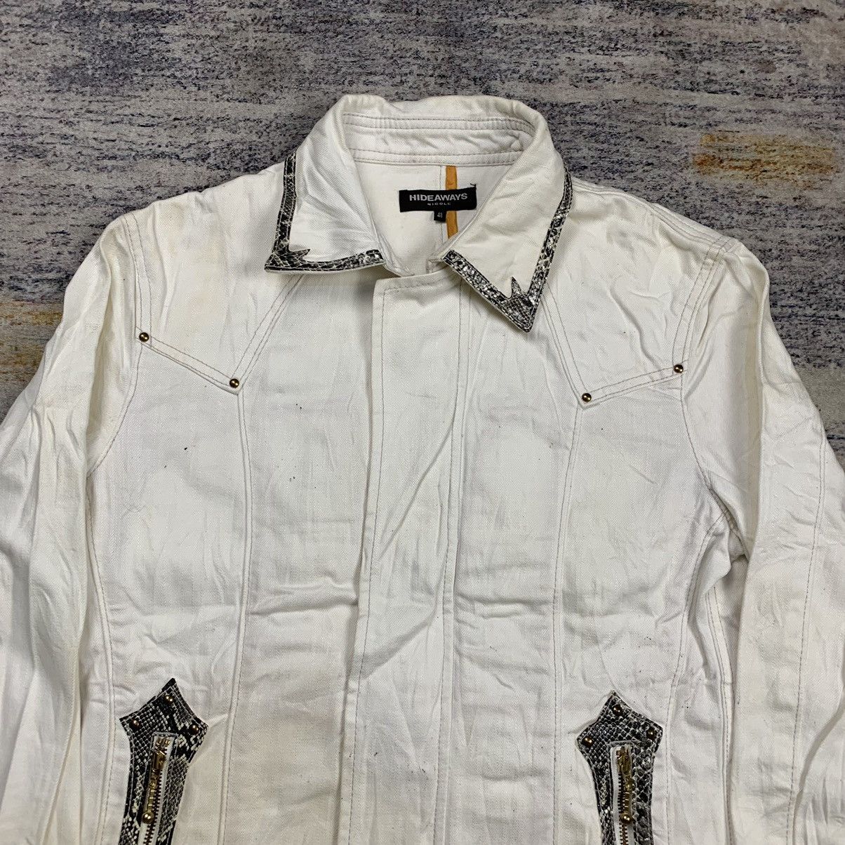 HIDEAWAYS Hideaway nicole mix synthetic leather python pattern jacket Size US M / EU 48-50 / 2 - 3 Thumbnail