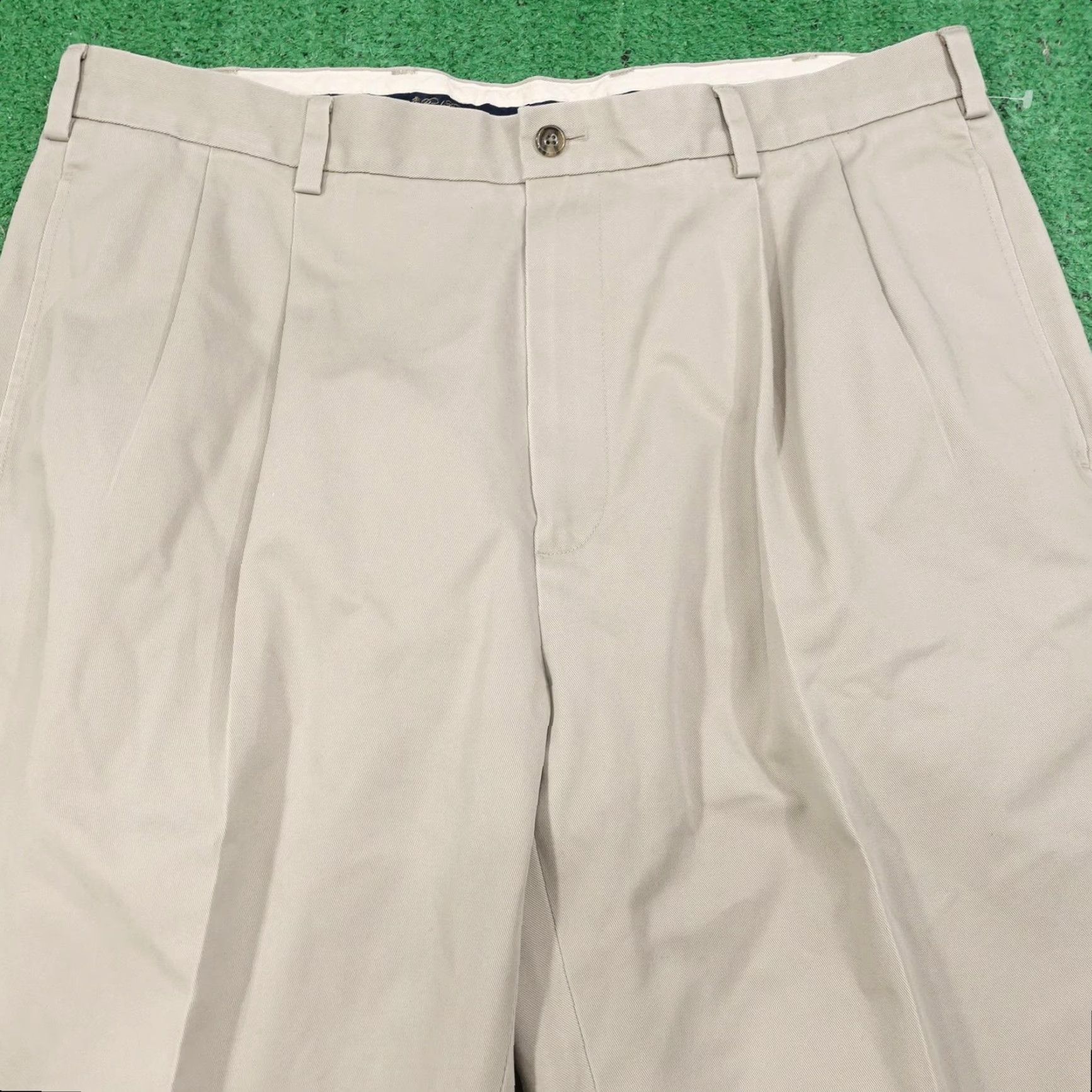 Brooks Brothers Brooks Brothers Pants Adult 38x30 Beige Chino Clark Fit Advantage Pleated Cuffed Cotton Mens Size US 38 / EU 54 - 2 Thumbnail