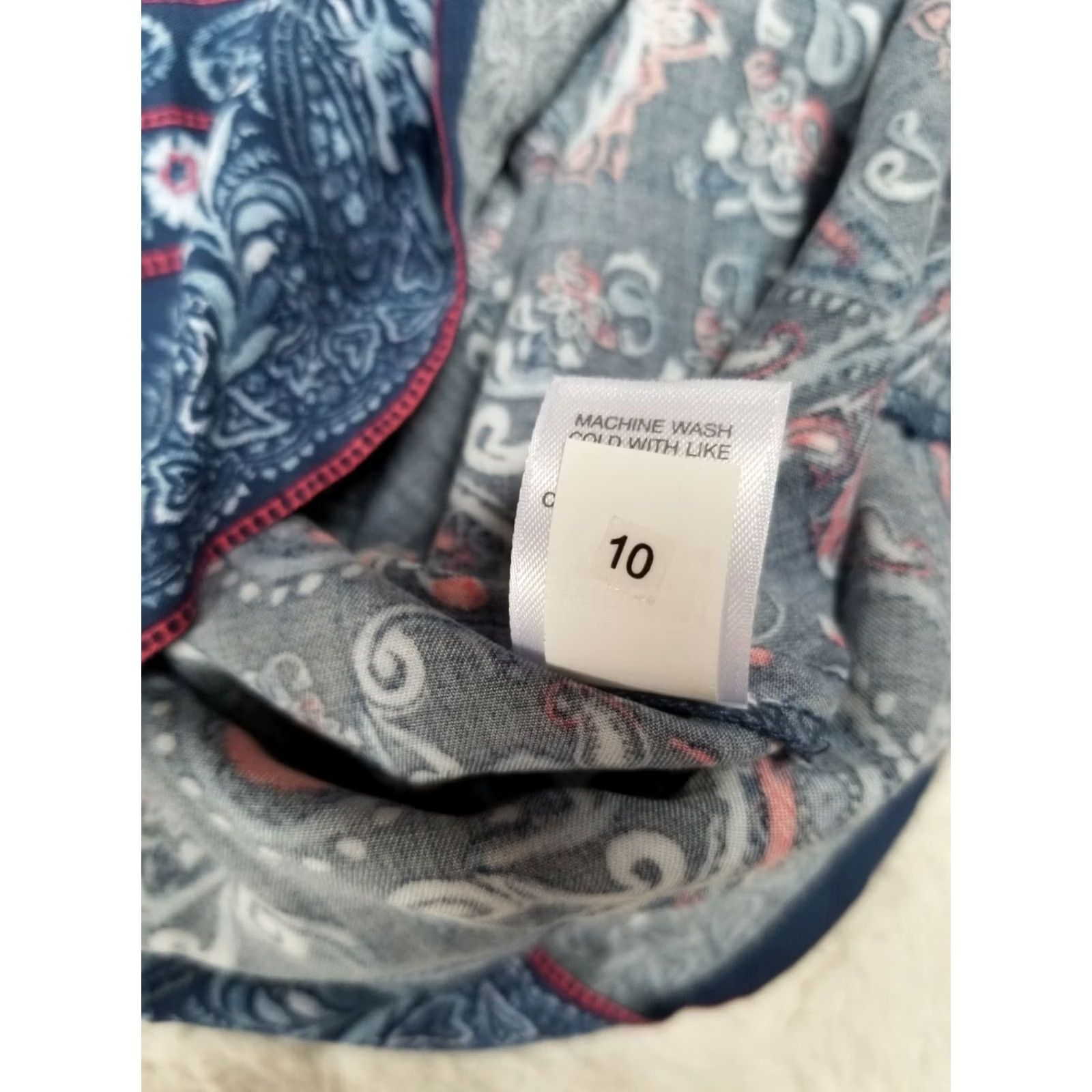 J. Jill J. Jill Womens Tunic Long Sleeves Paisley Round Split Neckline Blue Medium Size M / US 6-8 / IT 42-44 - 5 Thumbnail