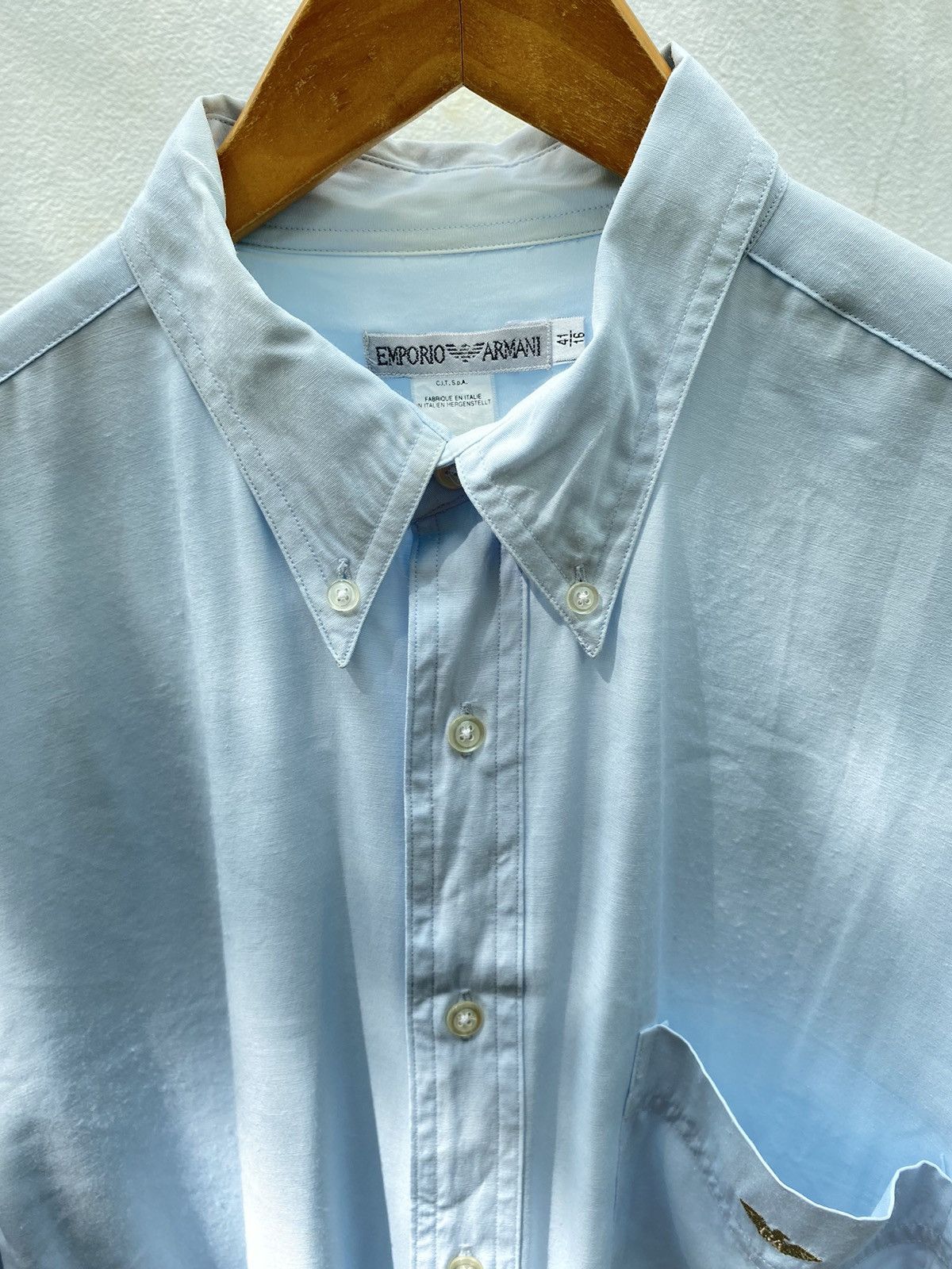 Emporio Armani Emporio Armani Light Blue Long-Sleeve Shirt Size US XS / EU 42 / 0 - 12 Thumbnail