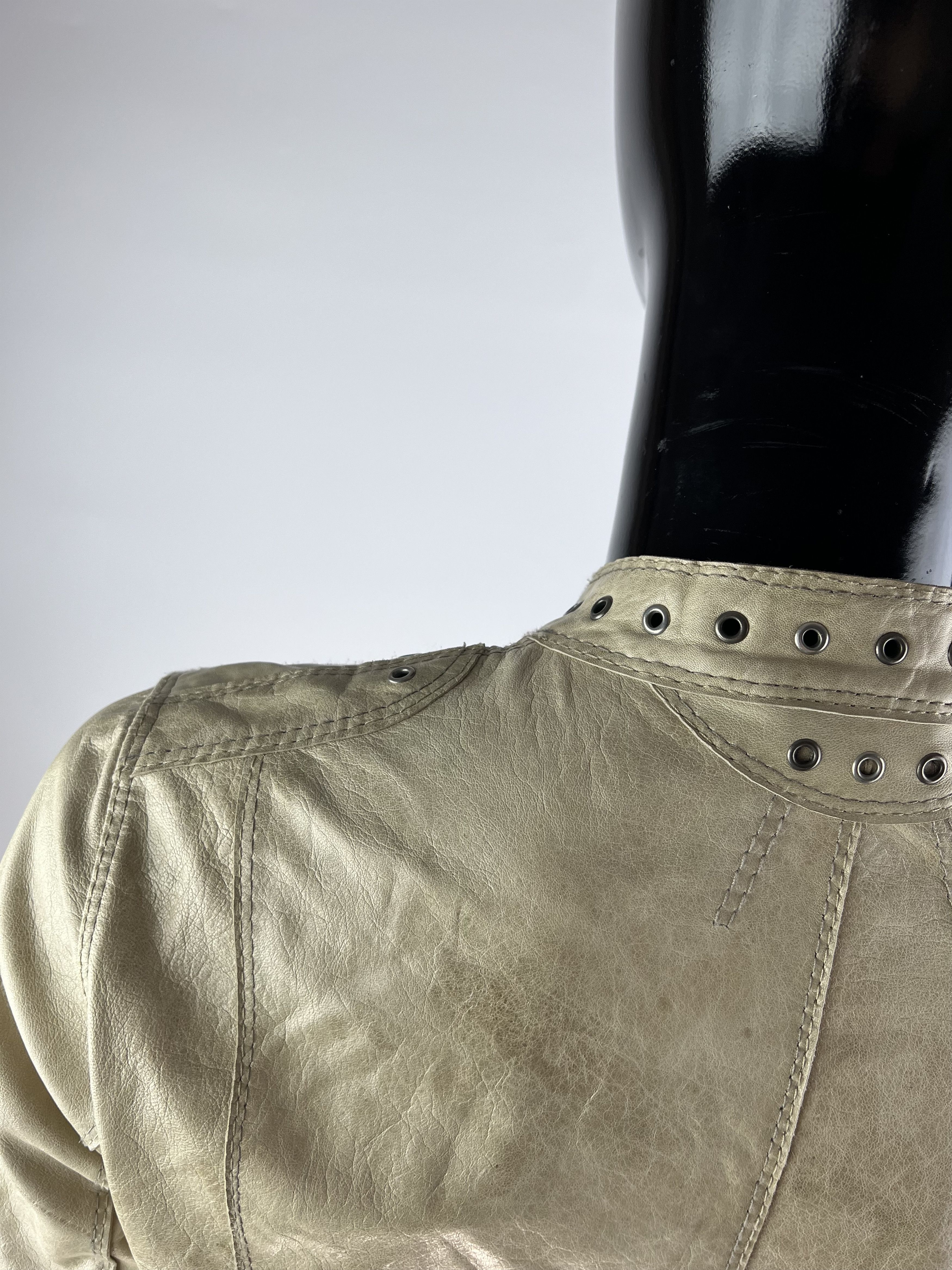 Vintage Marc Cain Vintage Beige Leather Jacket Size 2 S/M Size S / US 4 / IT 40 - 5 Thumbnail