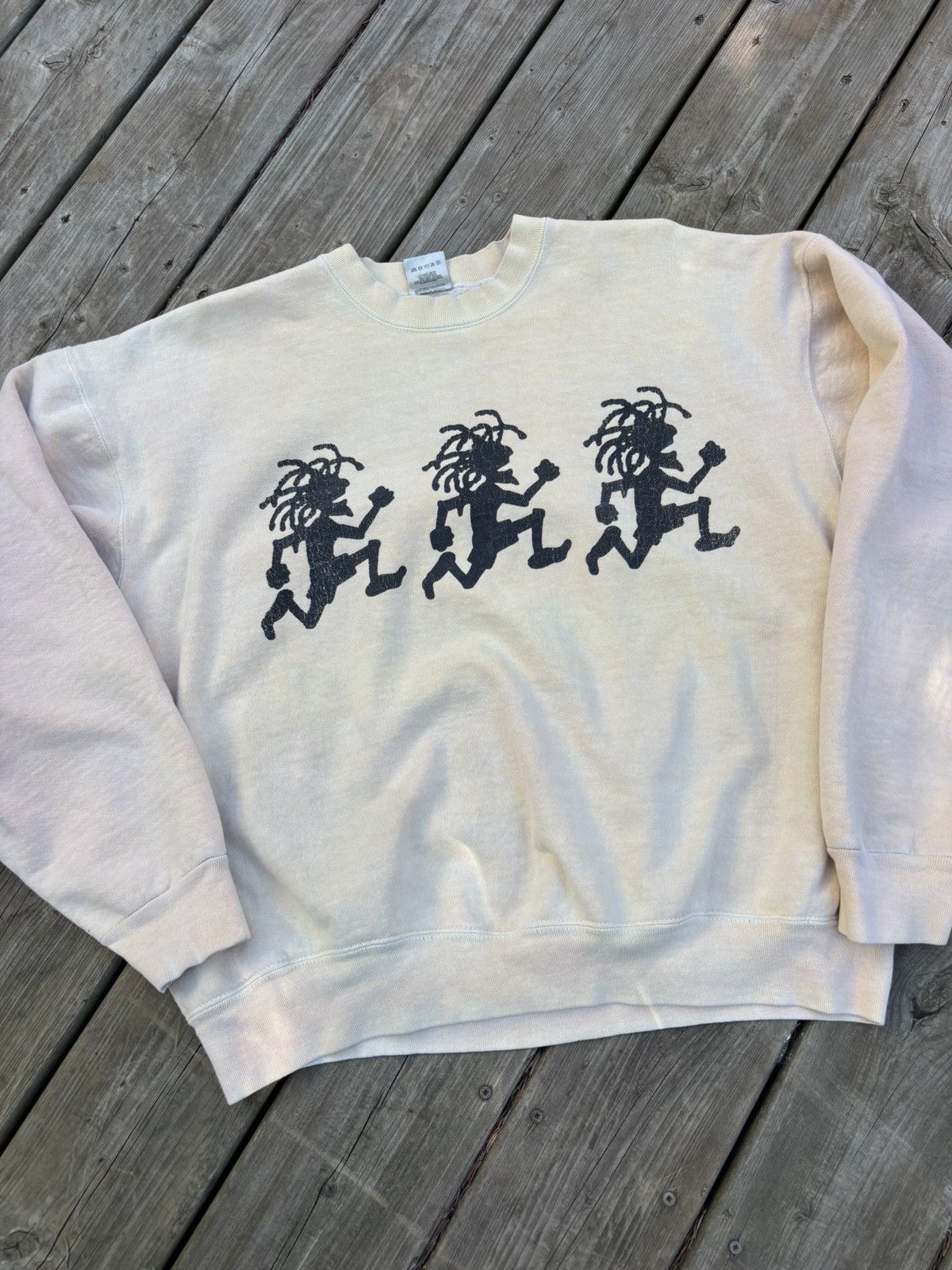 Fruit Of The Loom Vintage Very Rare 90’s Babylon Reggae Stick Figure Crewneck Size US XL / EU 56 / 4 - 1 Thumbnail