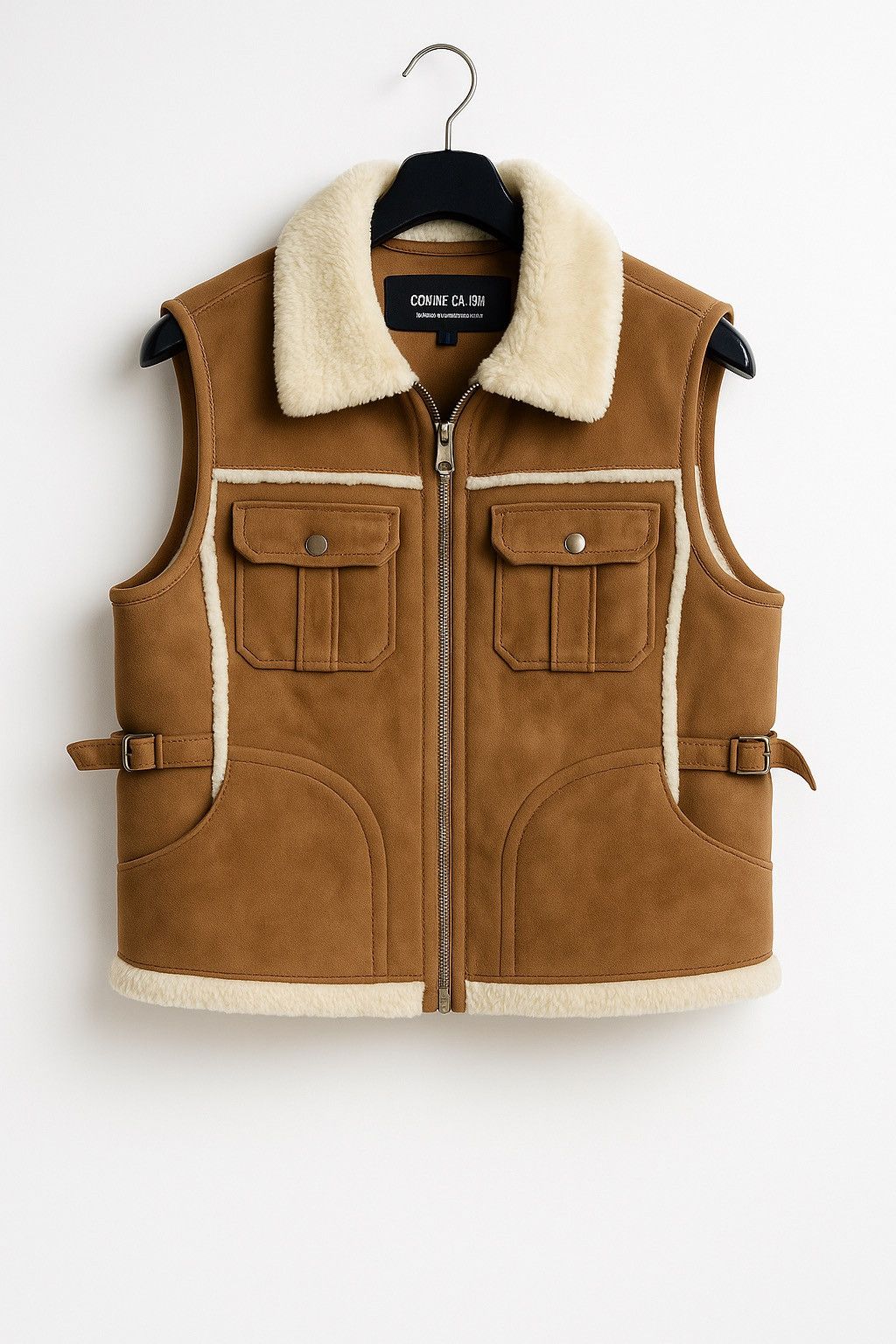 Comme Ca Ism Comme Ca Ism Faux Shearling Vest – Brown Sherpa Lined Size US M / EU 48-50 / 2 - 1 Thumbnail