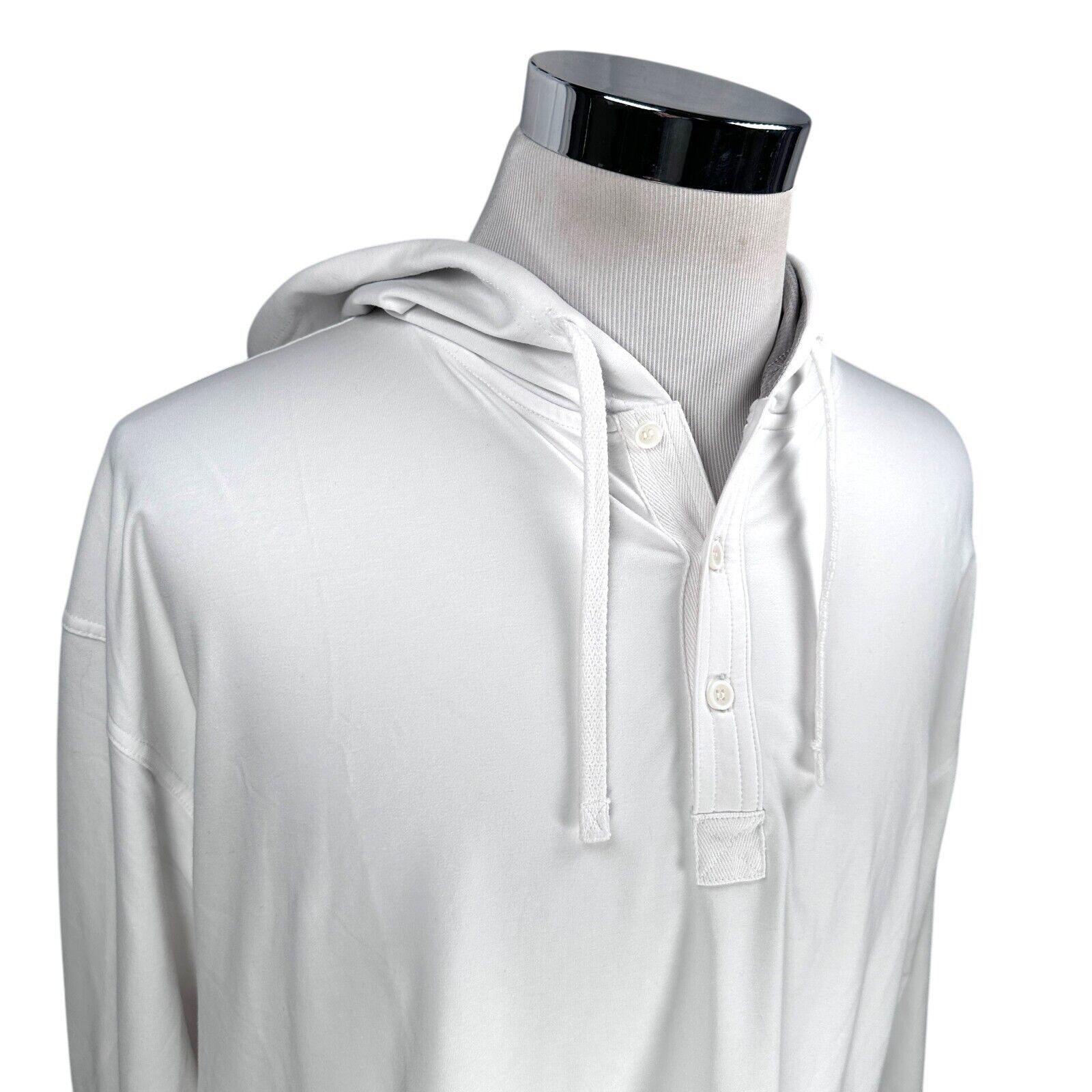 Other Bylt Drop-Cut LUX Henley Hooded Men’s 3XL White Long Sleeves Size US XXL / EU 58 / 5 - 2 Thumbnail
