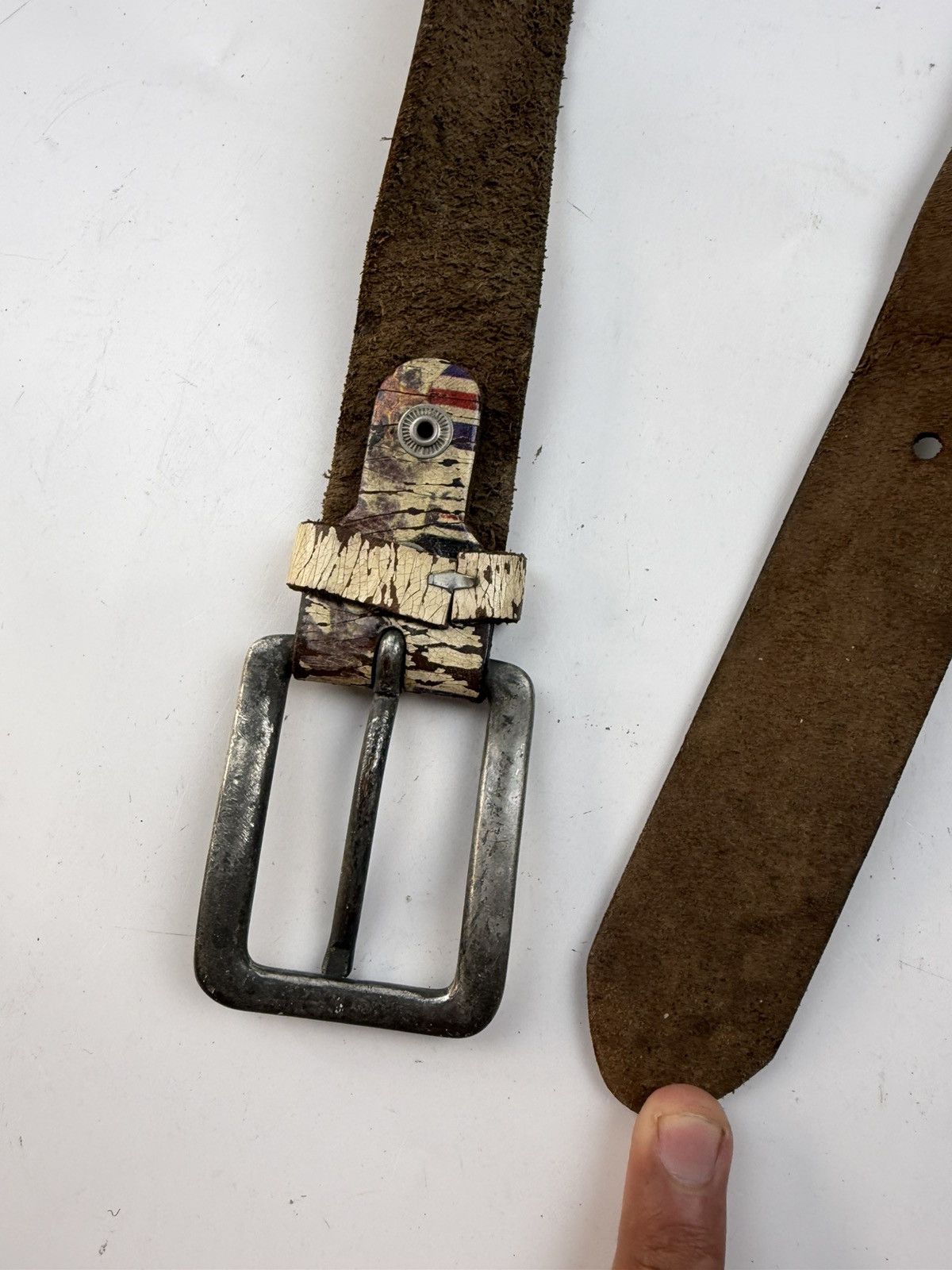 Japanese Brand vintage style distressed leather belt tc51 Size 36 - 10 Thumbnail