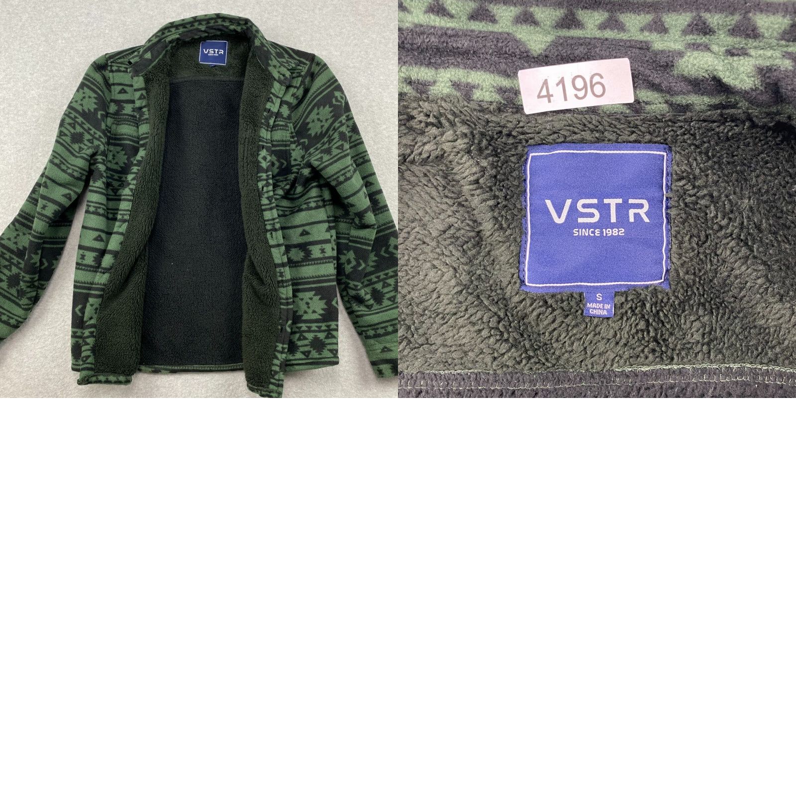 Vintage VSTR Aztec Shirt Jacket Mens Small Black Polyester Fleece Lined Button Pockets Long Sleeve All Seasons Casual Shirt Jacket Mens Size US S / EU 44-46 / 1 - 8 Thumbnail
