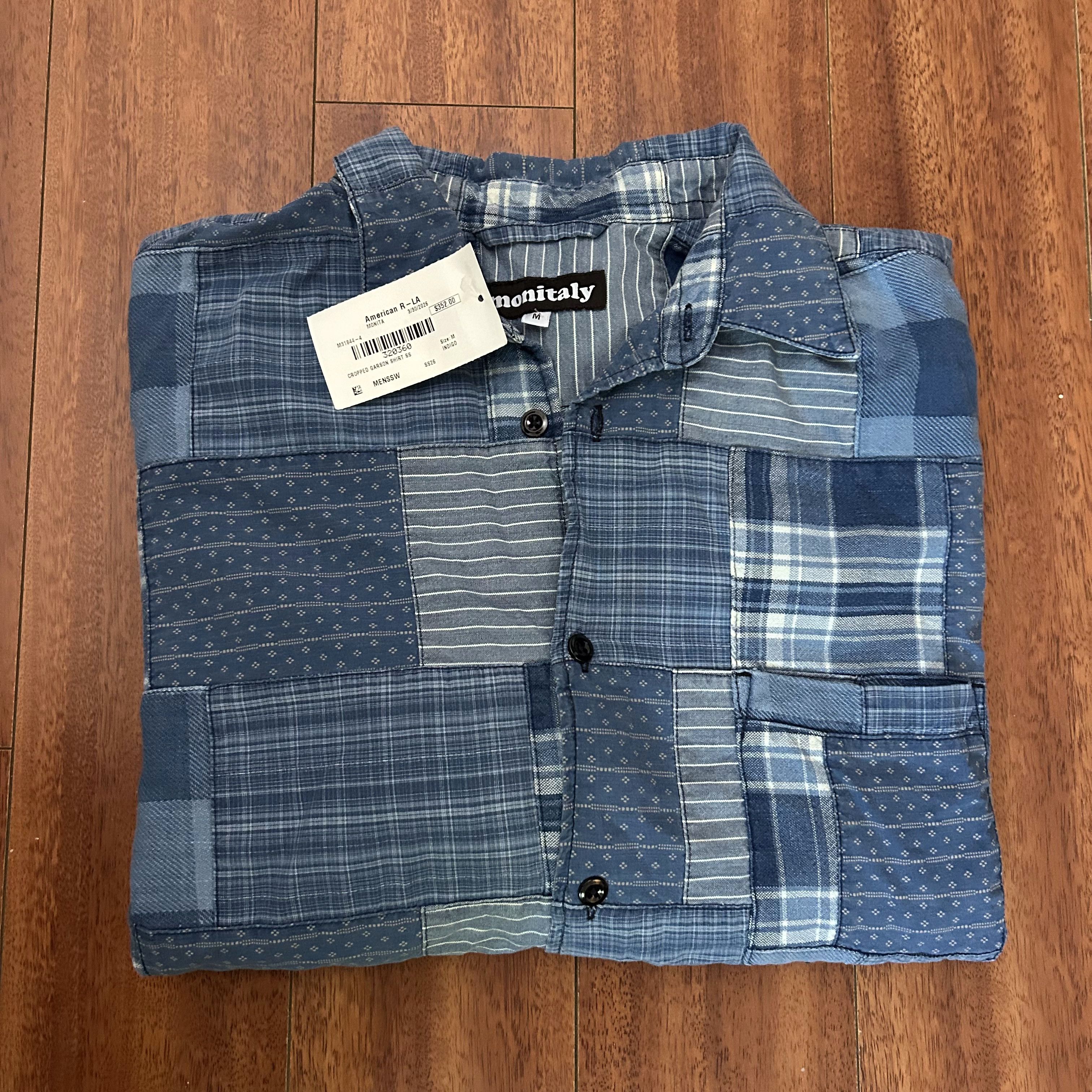 Monitaly Monitaly Short Sleeved Shirt Indigo Patchwork M Size US M / EU 48-50 / 2 - 3 Thumbnail