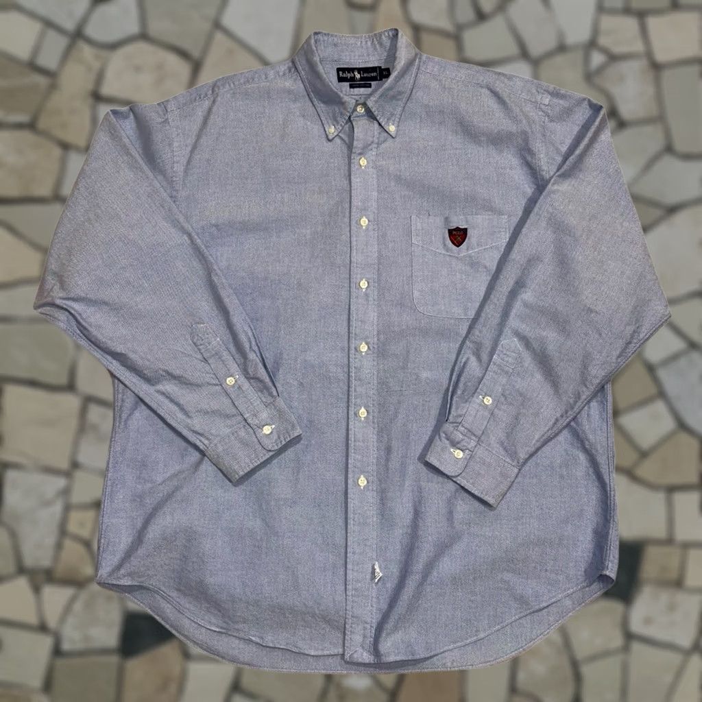 Polo Ralph Lauren VINTAGE Polo Ralph Lauren Button Up Chambray Shirt Long Sleeve Men’s XL Blue Solid Size US XL / EU 56 / 4 - 1 Thumbnail