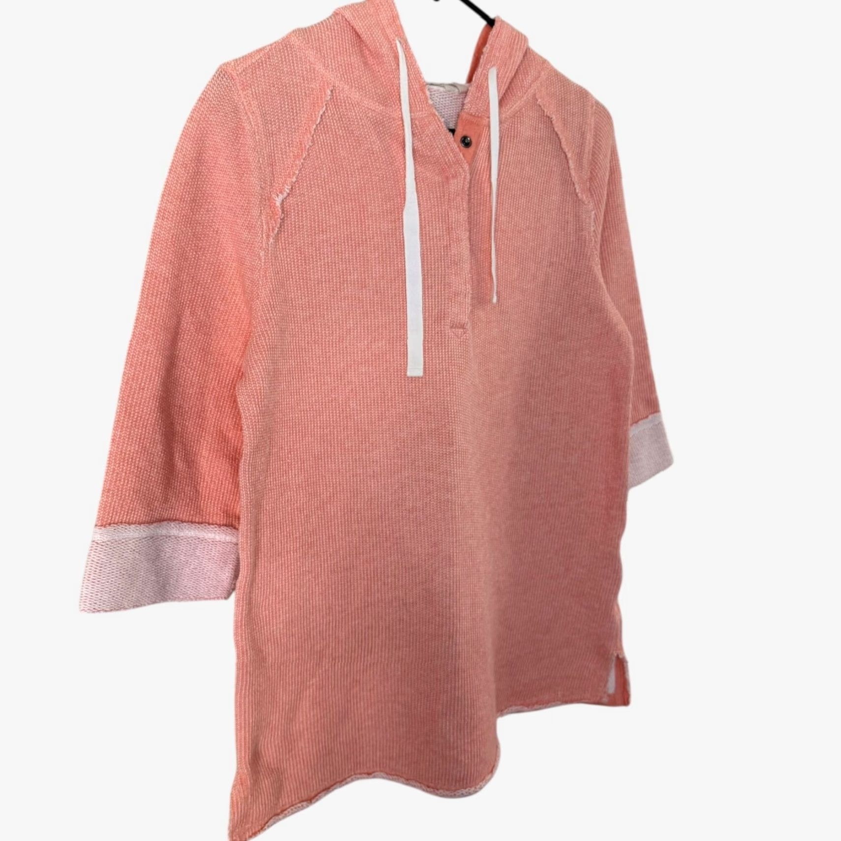 Soft Surroundings Soft Surroundings Just Beachy French Terry Hoodie Size Small Coral Pink Womens Size S / US 4 / IT 40 - 3 Thumbnail